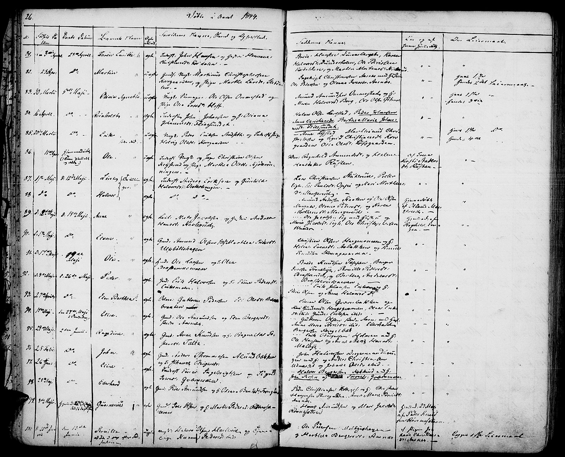 Hof prestekontor, AV/SAH-PREST-038/H/Ha/Haa/L0007: Parish register (official) no. 7, 1841-1848, p. 26