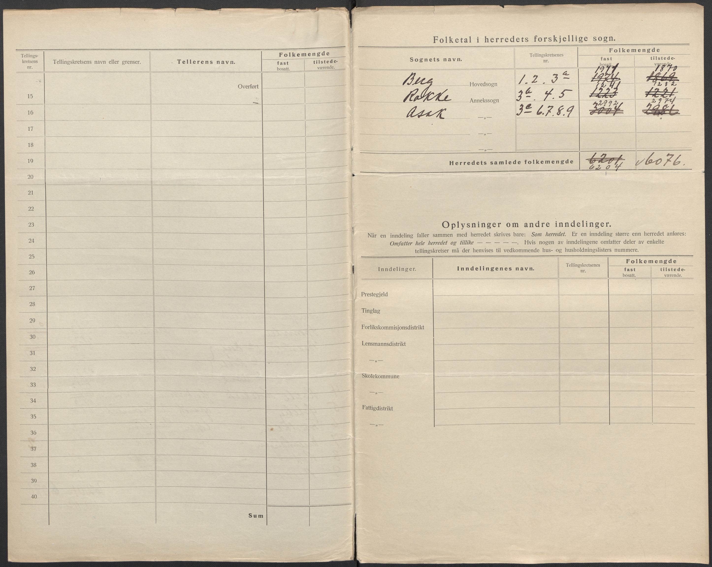 SAO, 1920 census for Berg, 1920, p. 3