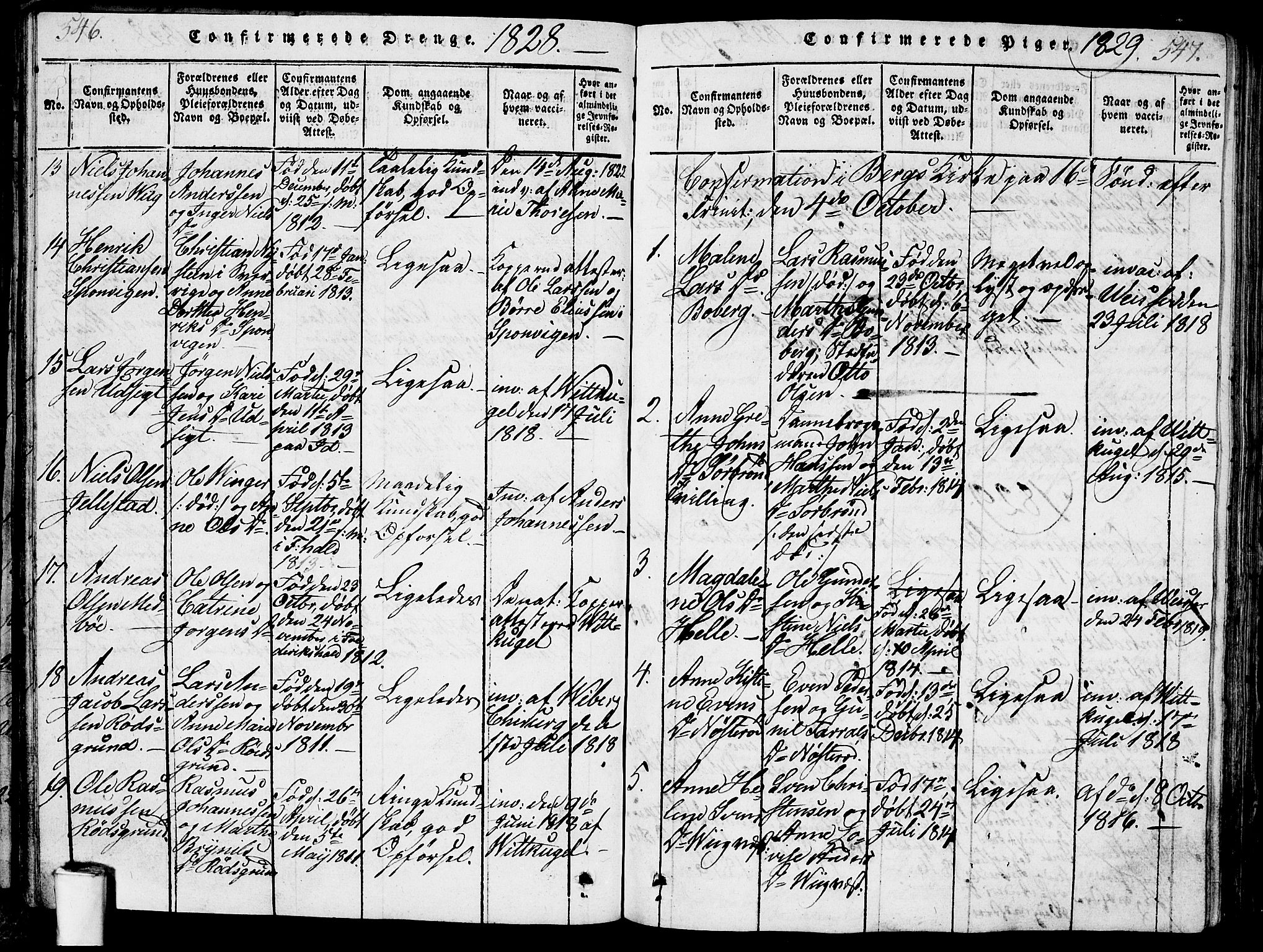 Berg prestekontor Kirkebøker, SAO/A-10902/G/Ga/L0001: Parish register (copy) no. I 1, 1815-1832, p. 546-547