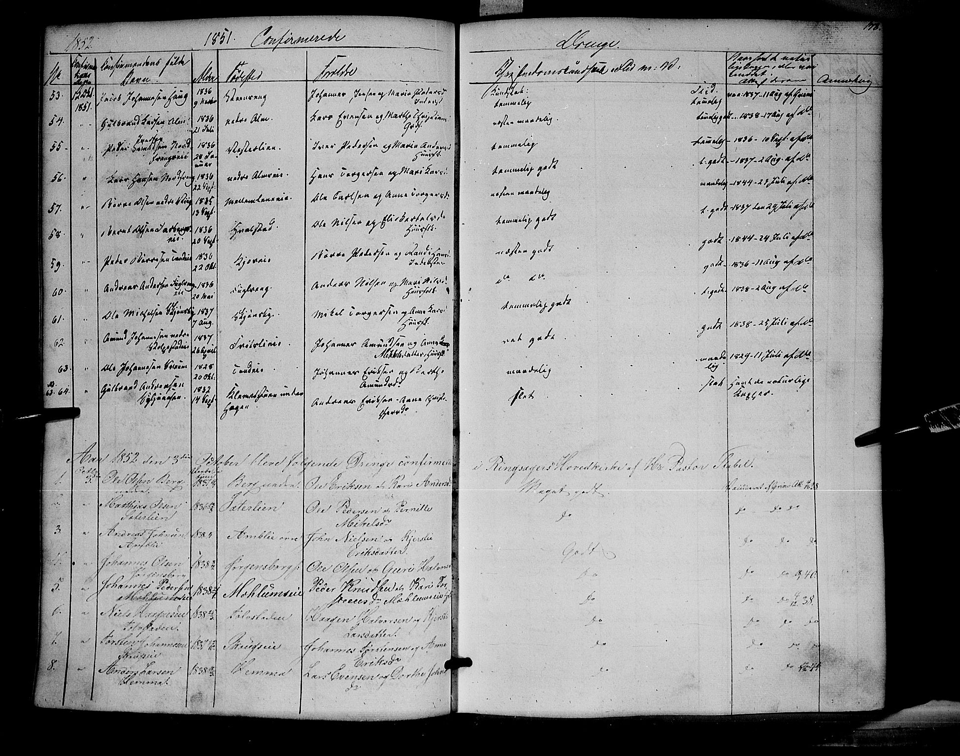 Ringsaker prestekontor, SAH/PREST-014/K/Ka/L0009: Parish register (official) no. 9, 1850-1860, p. 178