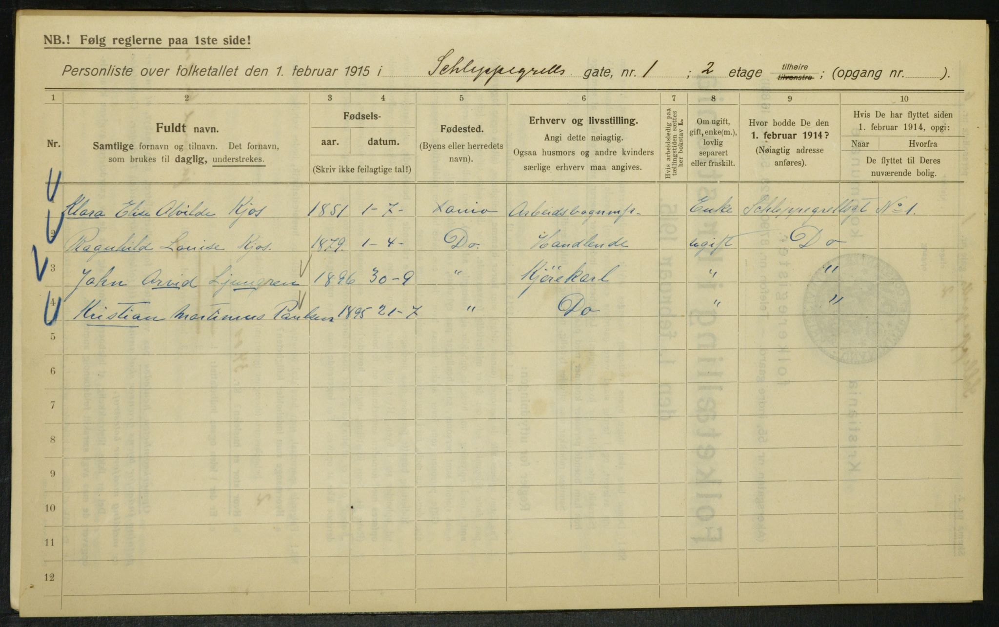 OBA, Municipal Census 1915 for Kristiania, 1915, p. 89196