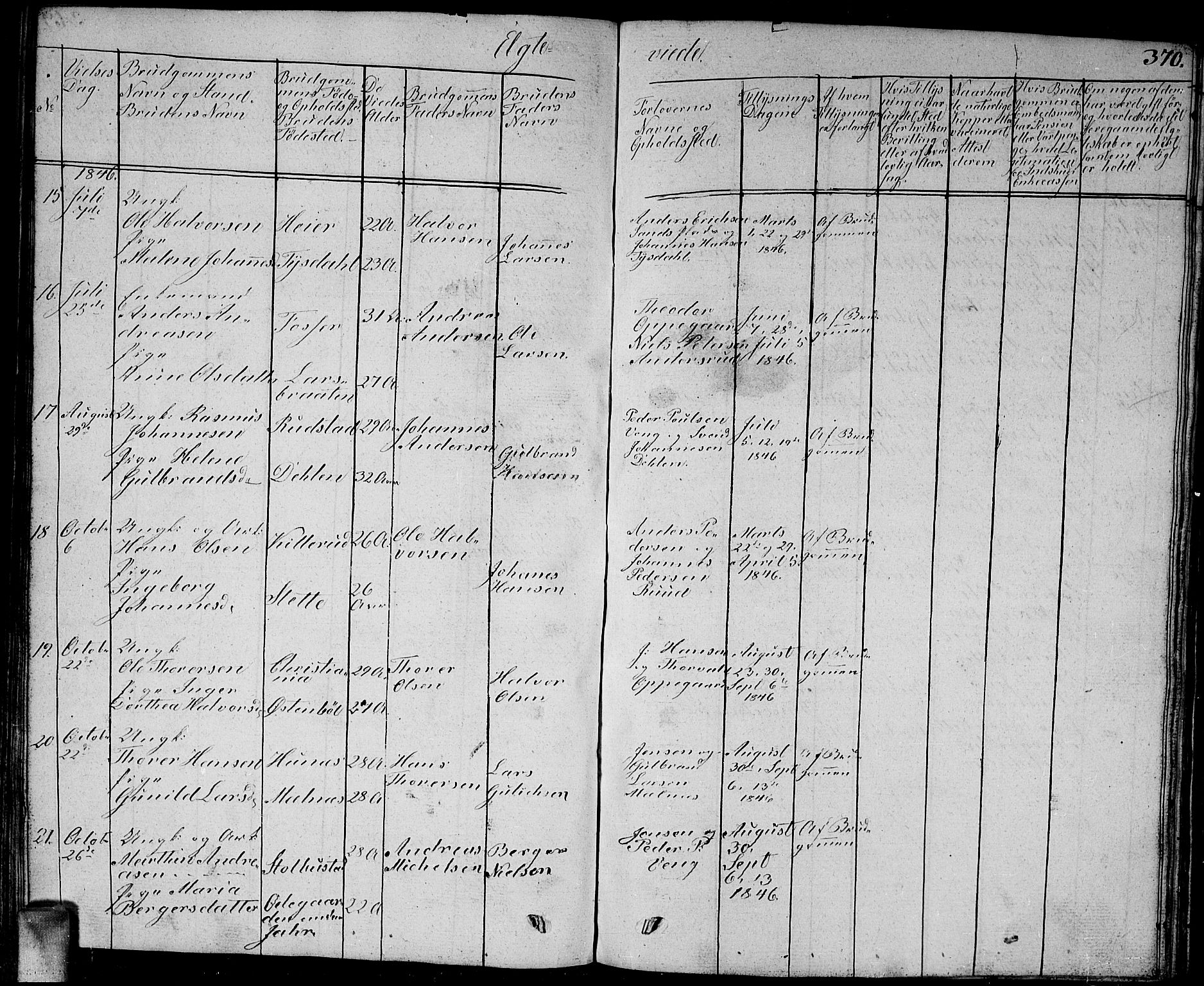 Enebakk prestekontor Kirkebøker, SAO/A-10171c/G/Ga/L0003: Parish register (copy) no. I 3, 1833-1849, p. 370