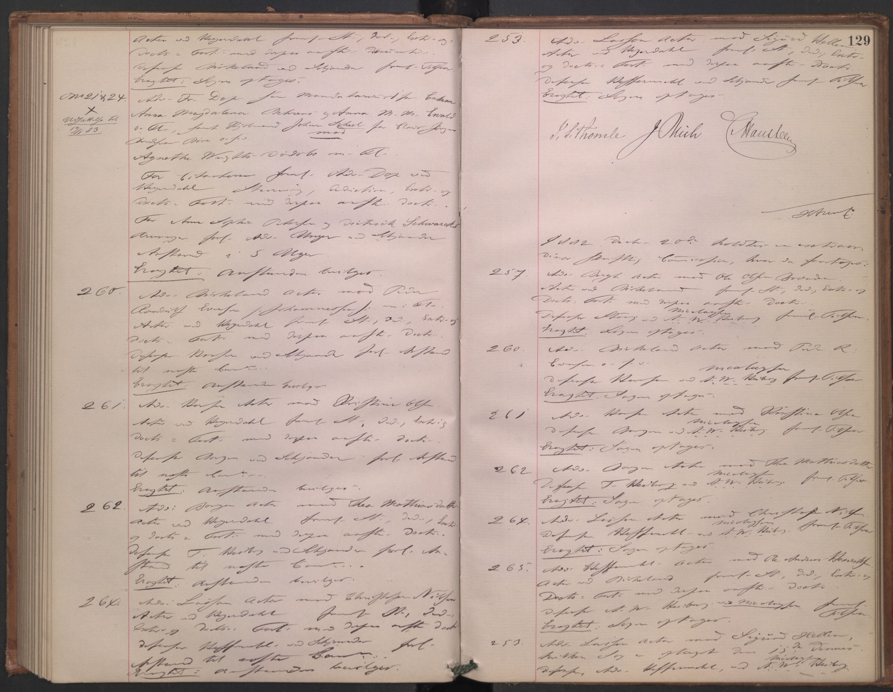 Høyesterett, AV/RA-S-1002/E/Ef/L0014: Protokoll over saker som gikk til skriftlig behandling, 1879-1884, p. 128b-129a