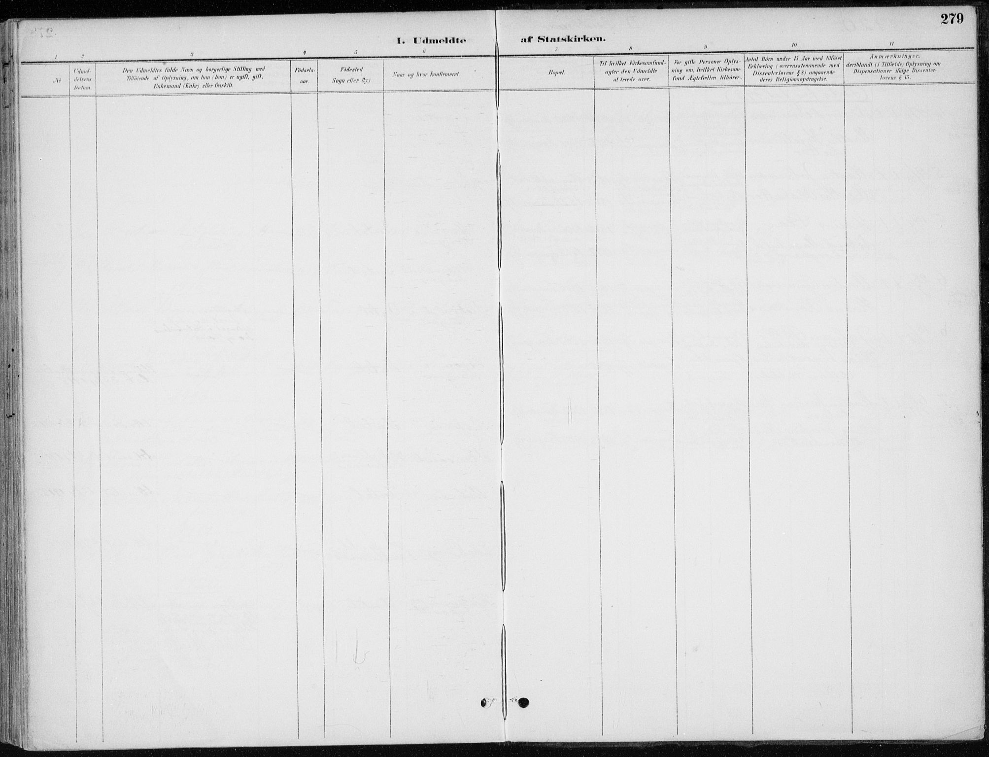 Stange prestekontor, SAH/PREST-002/K/L0023: Parish register (official) no. 23, 1897-1920, p. 279