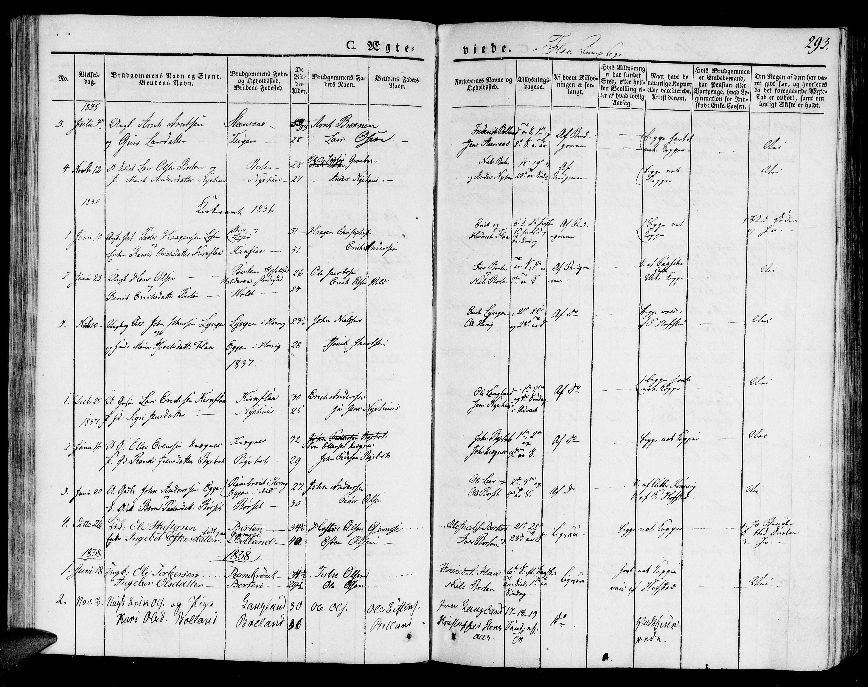 Ministerialprotokoller, klokkerbøker og fødselsregistre - Sør-Trøndelag, SAT/A-1456/691/L1072: Parish register (official) no. 691A05 /3, 1826-1841, p. 293