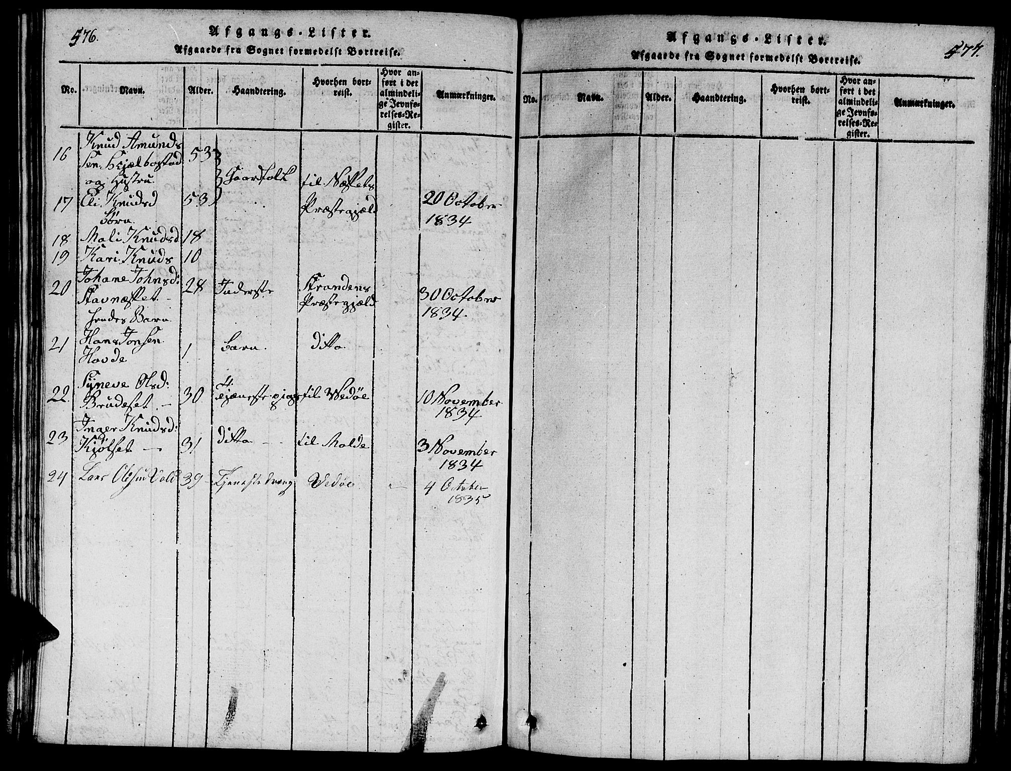 Ministerialprotokoller, klokkerbøker og fødselsregistre - Møre og Romsdal, SAT/A-1454/543/L0563: Parish register (copy) no. 543C01, 1818-1836, p. 576-577