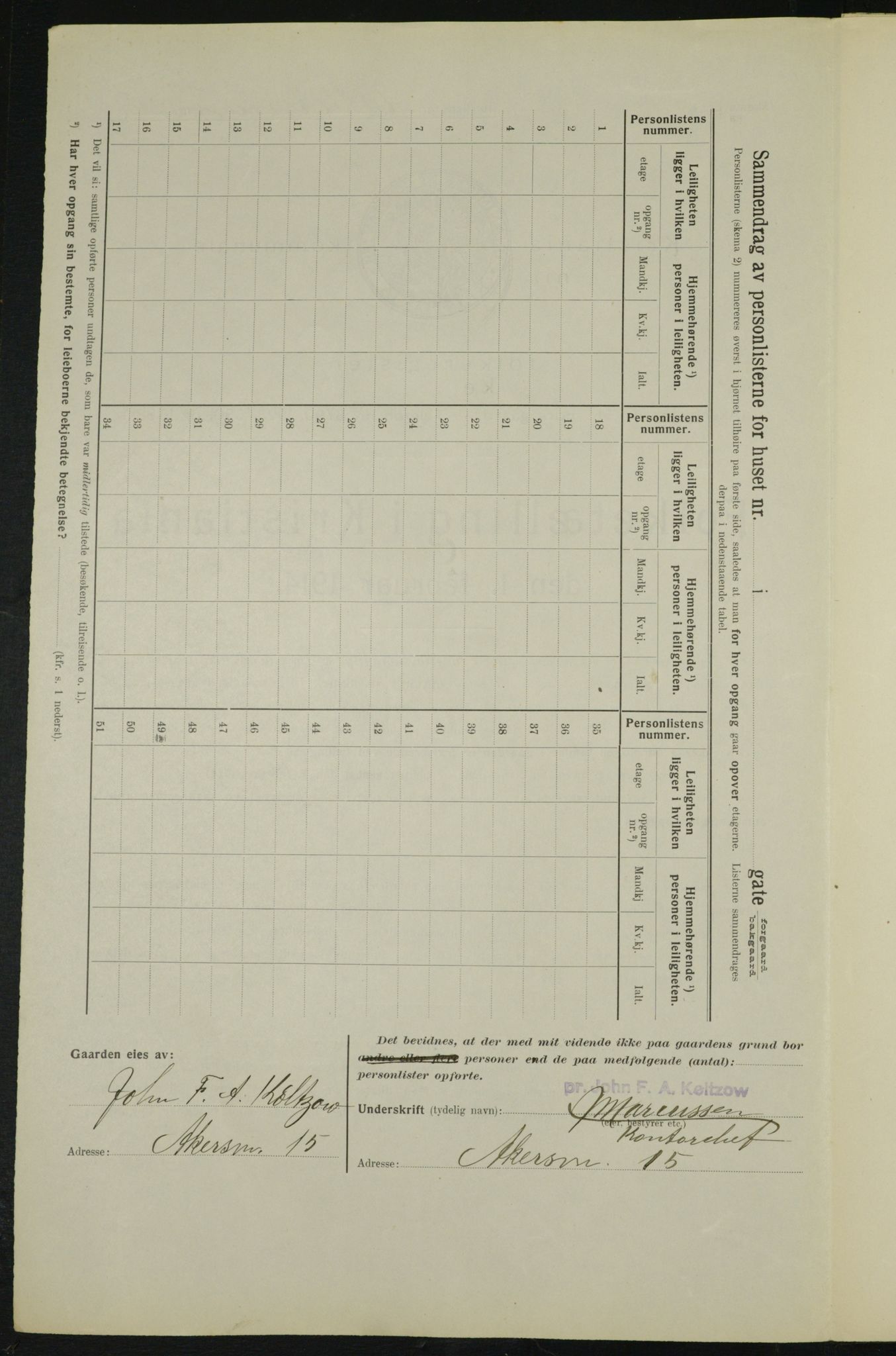 OBA, Municipal Census 1914 for Kristiania, 1914, p. 814