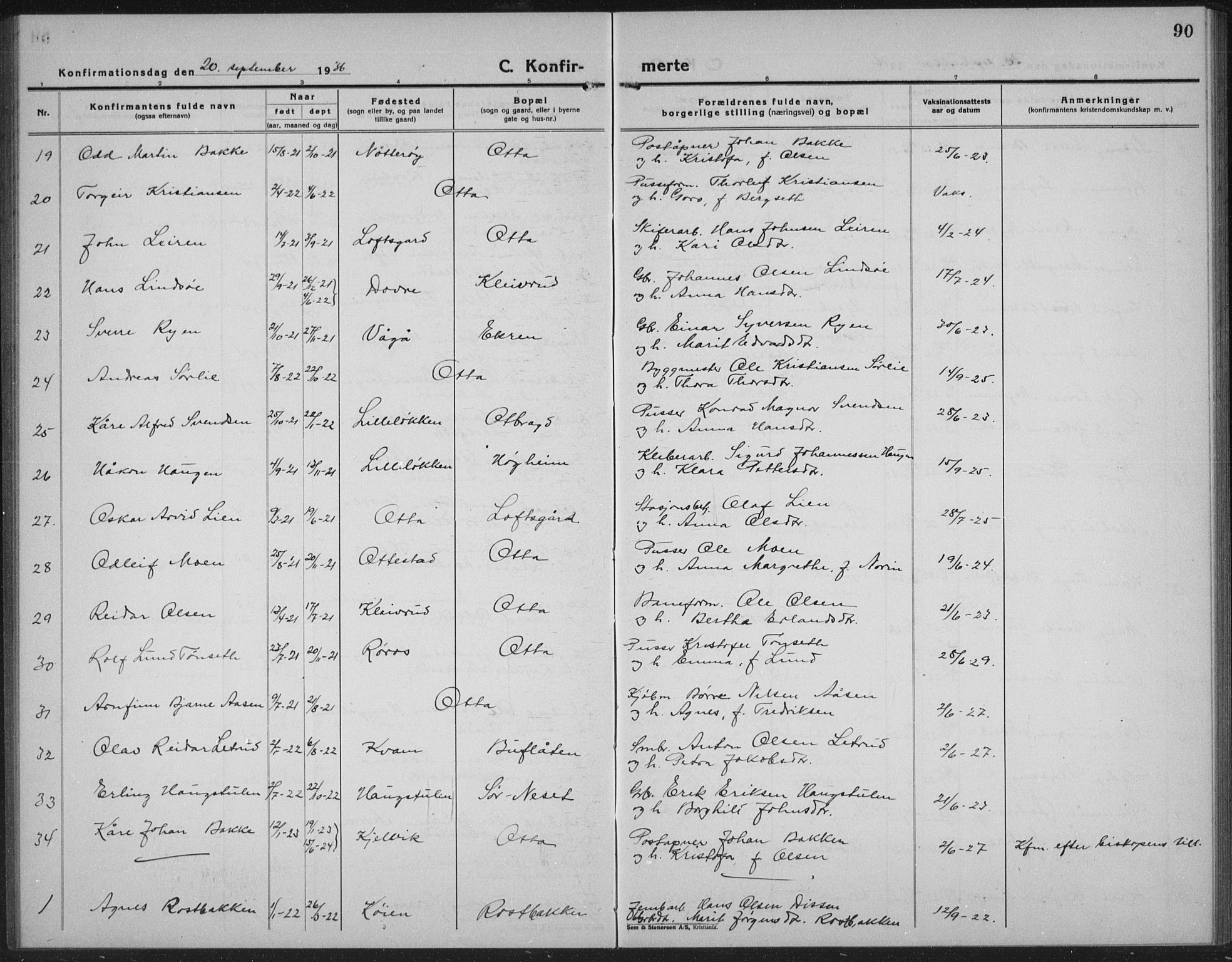 Sel prestekontor, SAH/PREST-074/H/Ha/Hab/L0002: Parish register (copy) no. 2, 1923-1939, p. 90