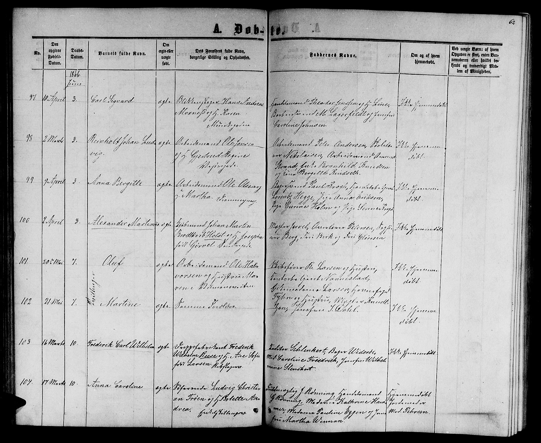 Ministerialprotokoller, klokkerbøker og fødselsregistre - Sør-Trøndelag, AV/SAT-A-1456/601/L0087: Parish register (copy) no. 601C05, 1864-1881, p. 62