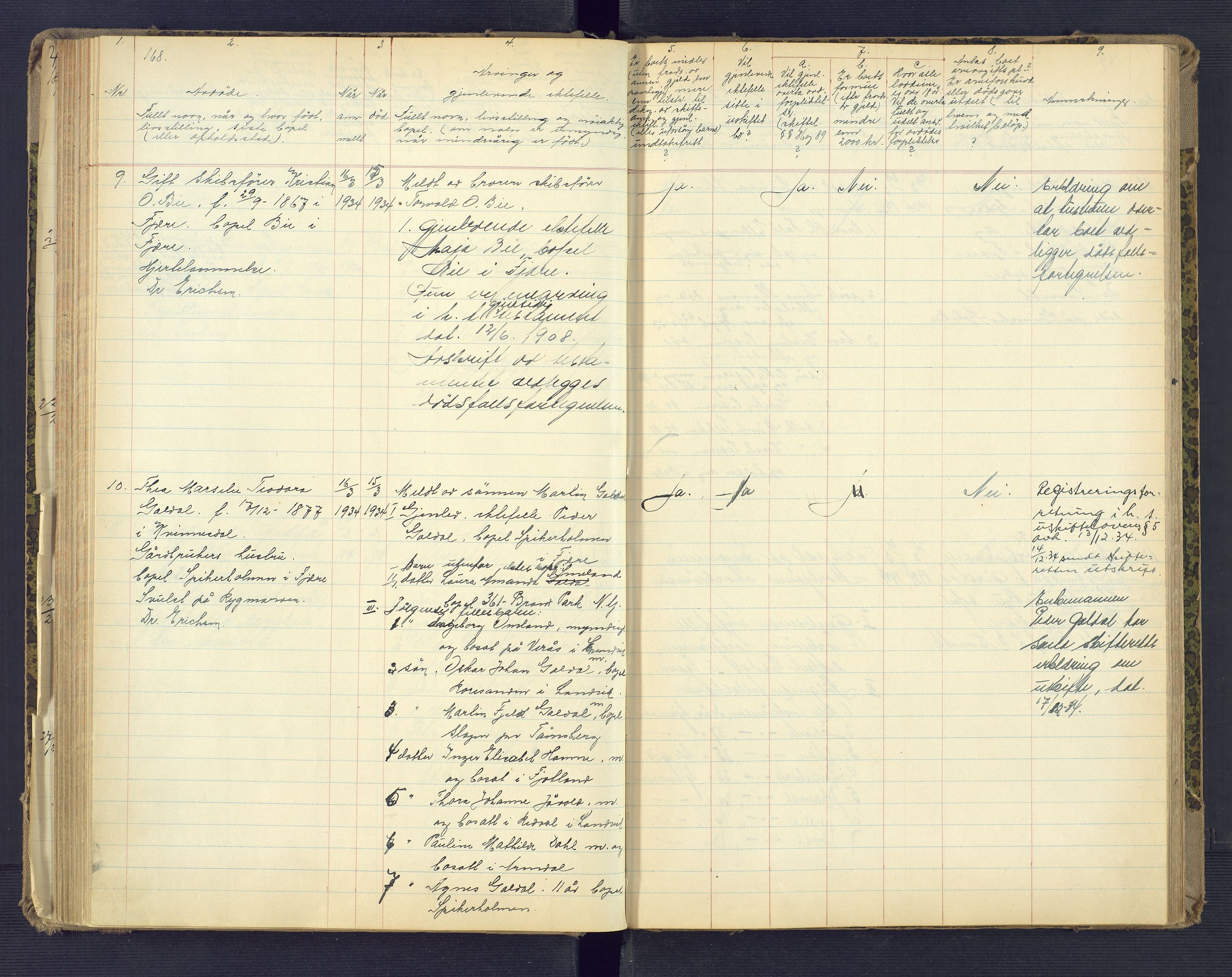 Landvik og Fjære lensmannskontor, AV/SAK-1241-0027/F/Fe/L0003: Anmeldte dødsfall nr 32, 1926-1935, p. 168