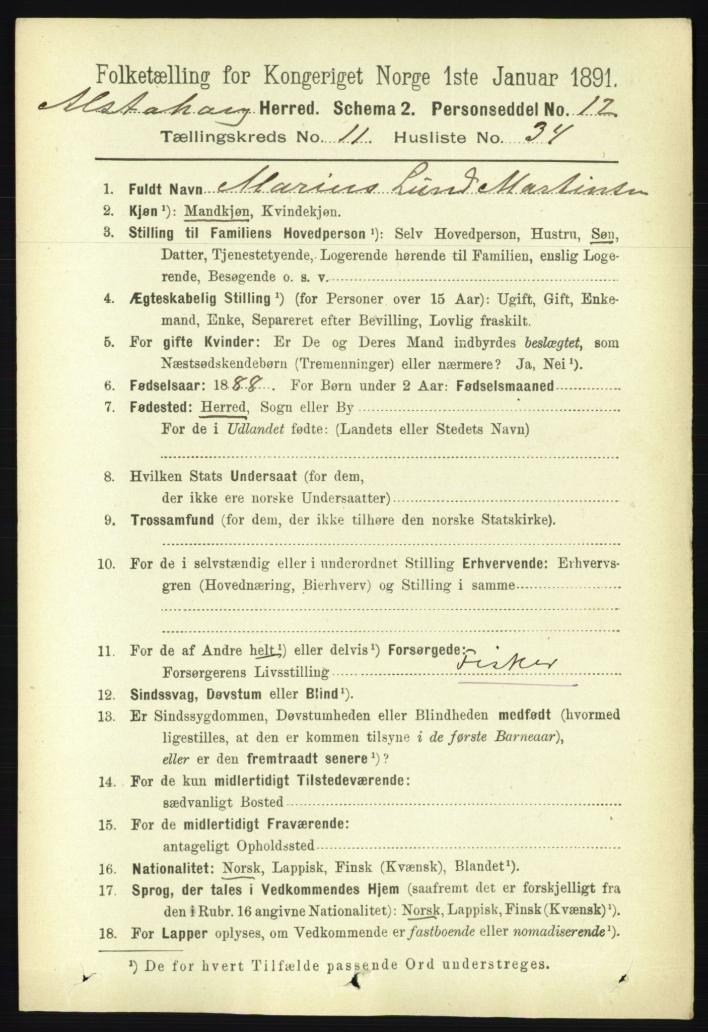 RA, 1891 census for 1820 Alstahaug, 1891, p. 4100