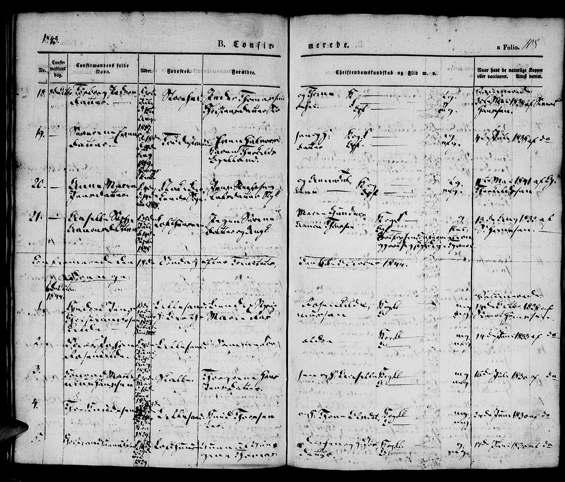 Vestre Moland sokneprestkontor, SAK/1111-0046/F/Fa/Fab/L0005: Parish register (official) no. A 5, 1841-1849, p. 108