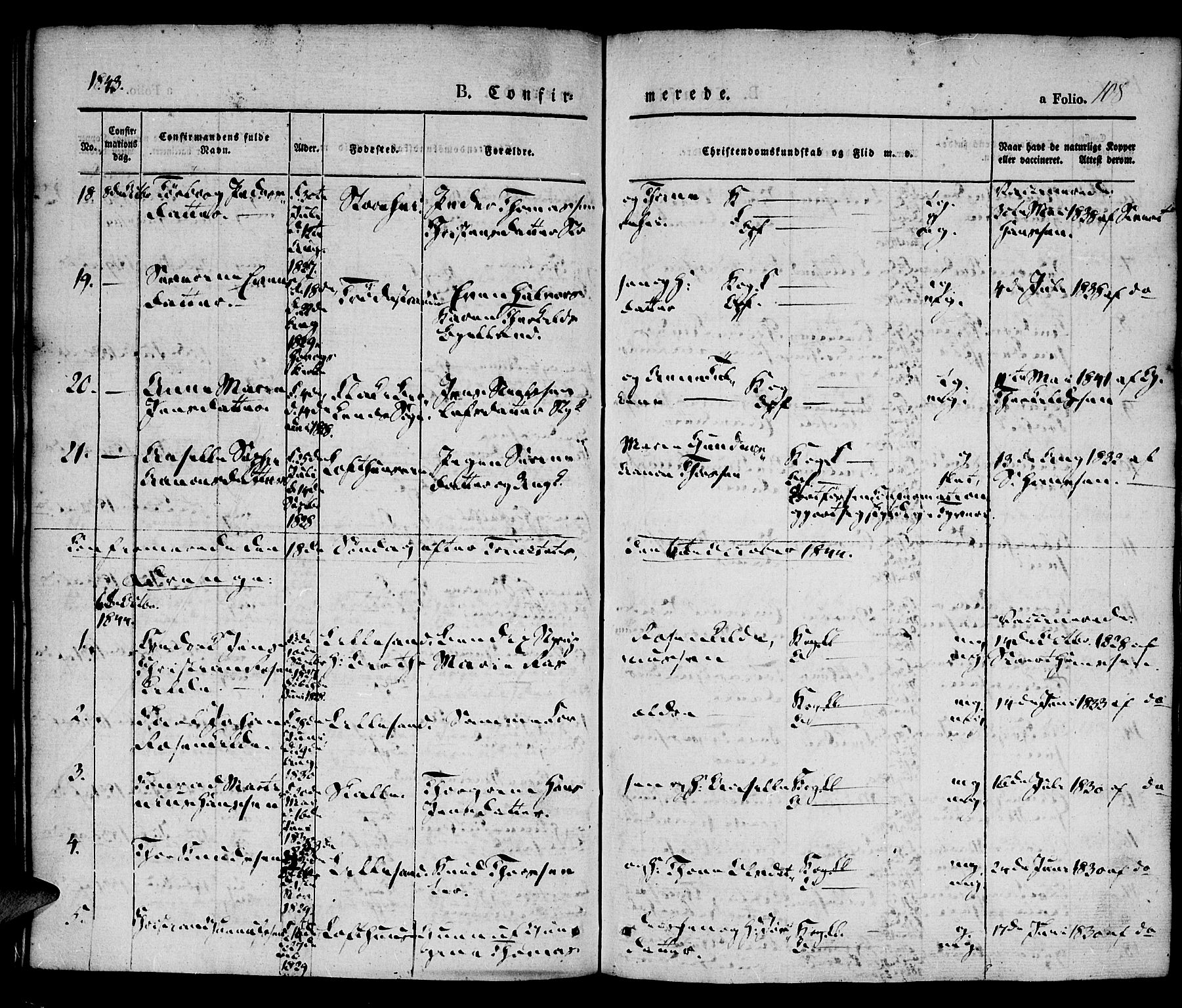 Vestre Moland sokneprestkontor, AV/SAK-1111-0046/F/Fa/Fab/L0005: Parish register (official) no. A 5, 1841-1849, p. 108