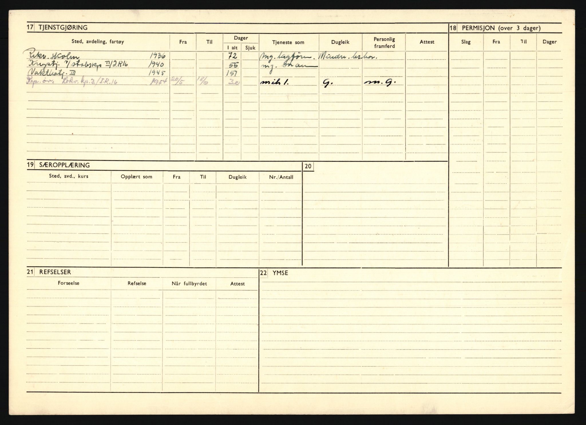 Forsvaret, Troms infanteriregiment nr. 16, AV/RA-RAFA-3146/P/Pa/L0020: Rulleblad for regimentets menige mannskaper, årsklasse 1936, 1936, p. 1334