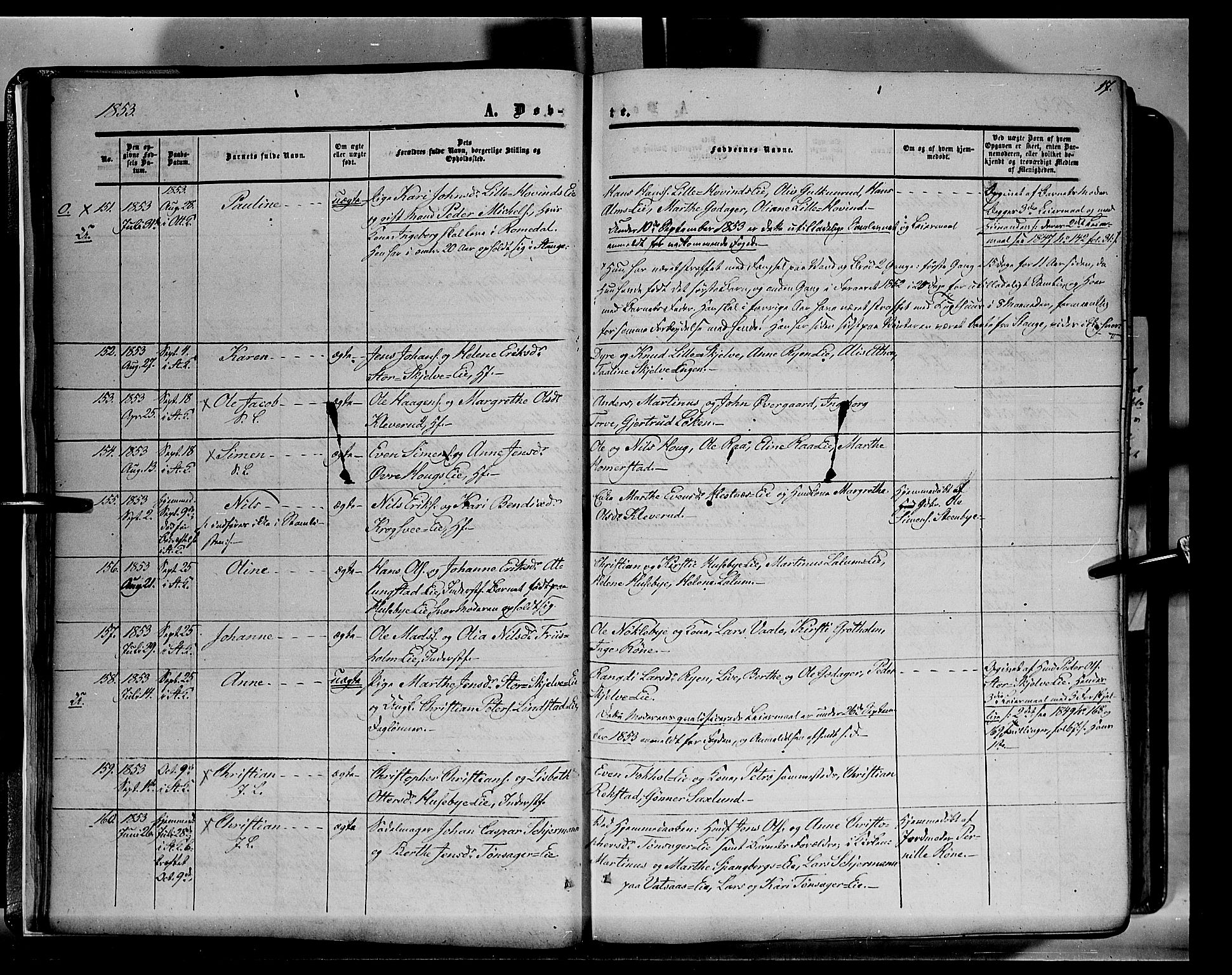 Stange prestekontor, AV/SAH-PREST-002/K/L0012: Parish register (official) no. 12, 1852-1862, p. 17