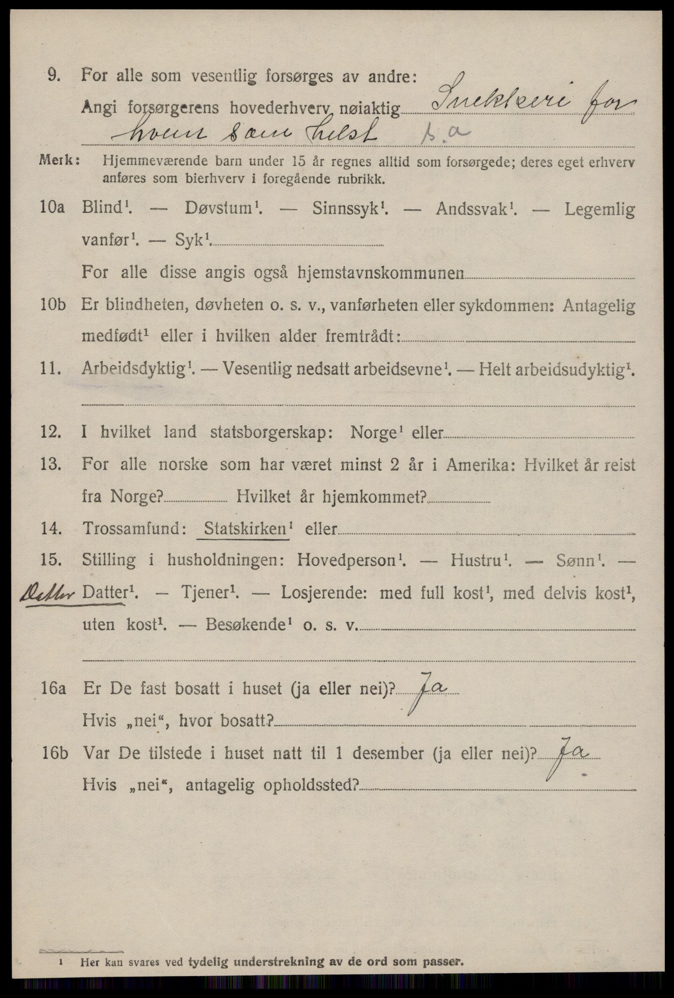 SAT, 1920 census for Rindal, 1920, p. 2319