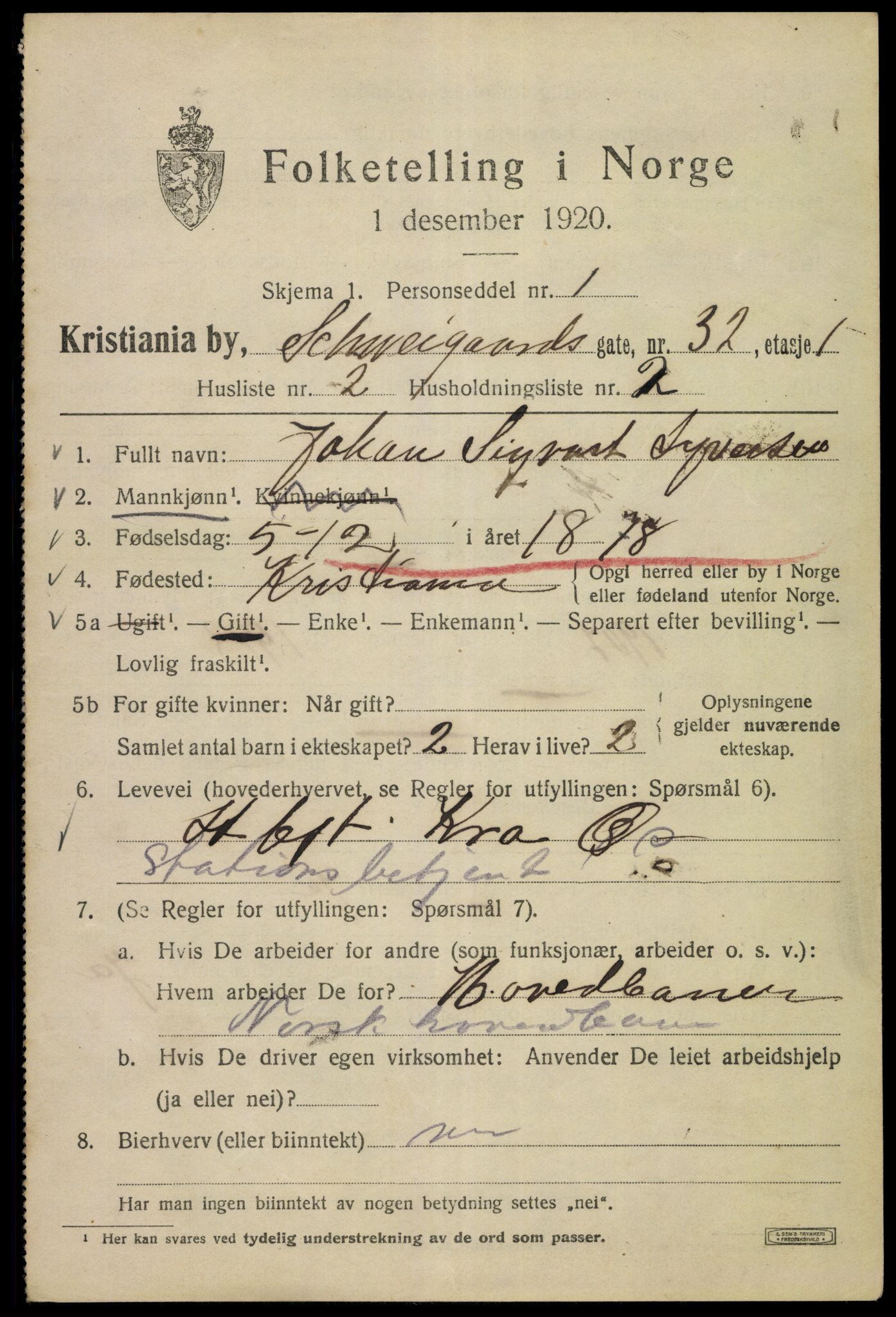 SAO, 1920 census for Kristiania, 1920, p. 492481