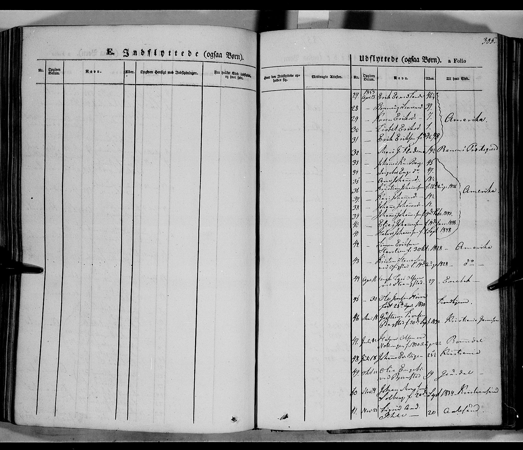 Øyer prestekontor, SAH/PREST-084/H/Ha/Haa/L0005: Parish register (official) no. 5, 1842-1857, p. 305