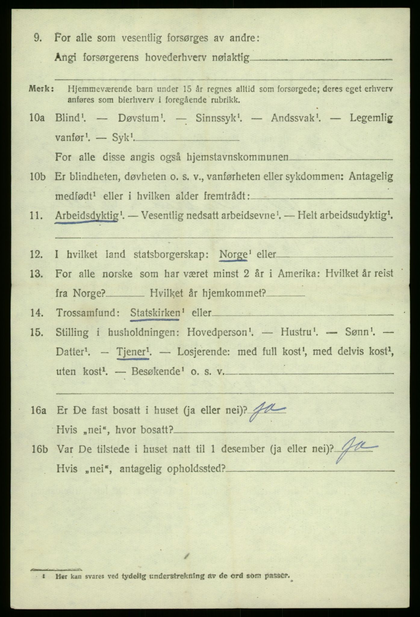 SAB, 1920 census for Solund, 1920, p. 3405