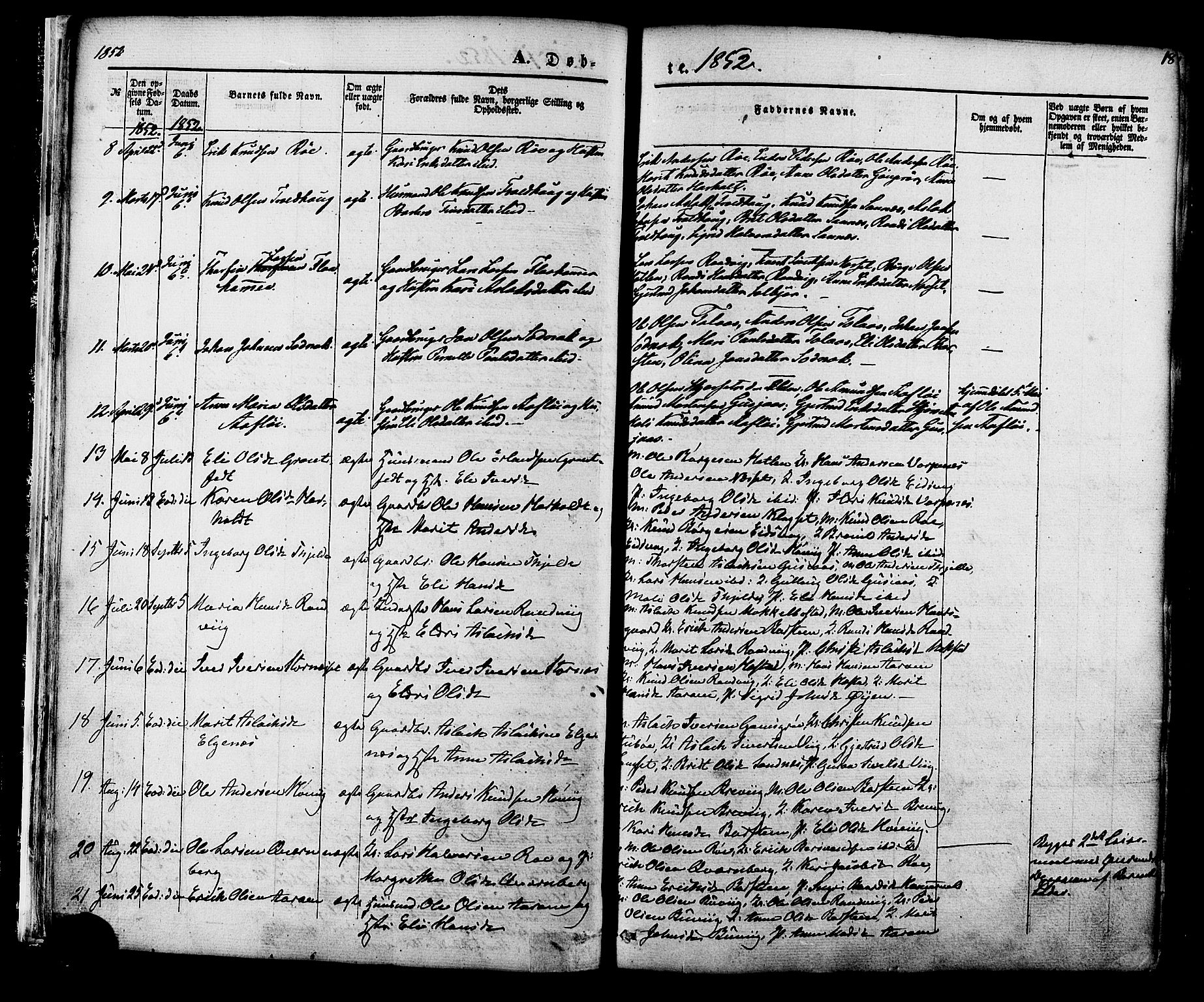 Ministerialprotokoller, klokkerbøker og fødselsregistre - Møre og Romsdal, SAT/A-1454/551/L0625: Parish register (official) no. 551A05, 1846-1879, p. 18