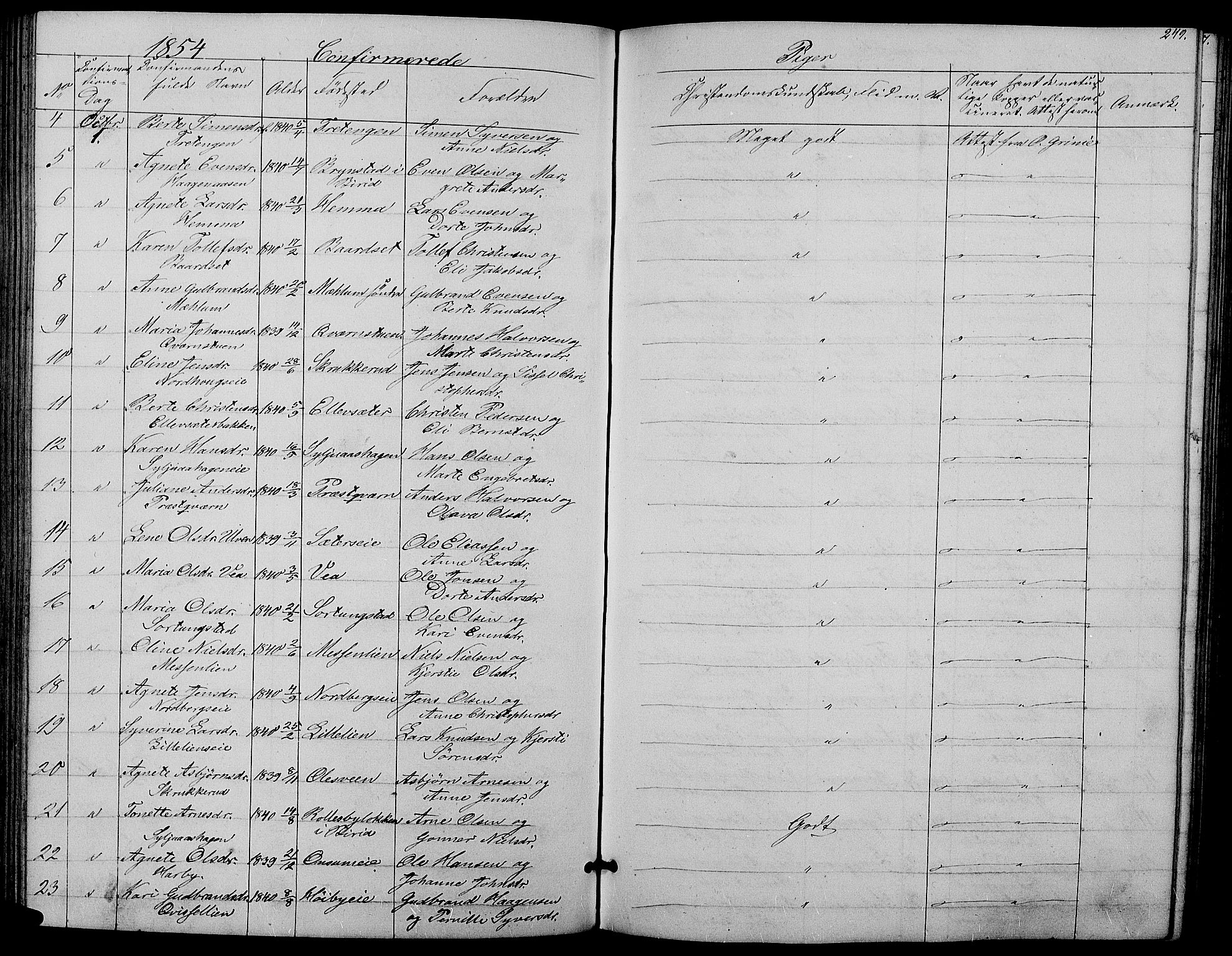 Ringsaker prestekontor, AV/SAH-PREST-014/L/La/L0006: Parish register (copy) no. 6, 1851-1860, p. 249