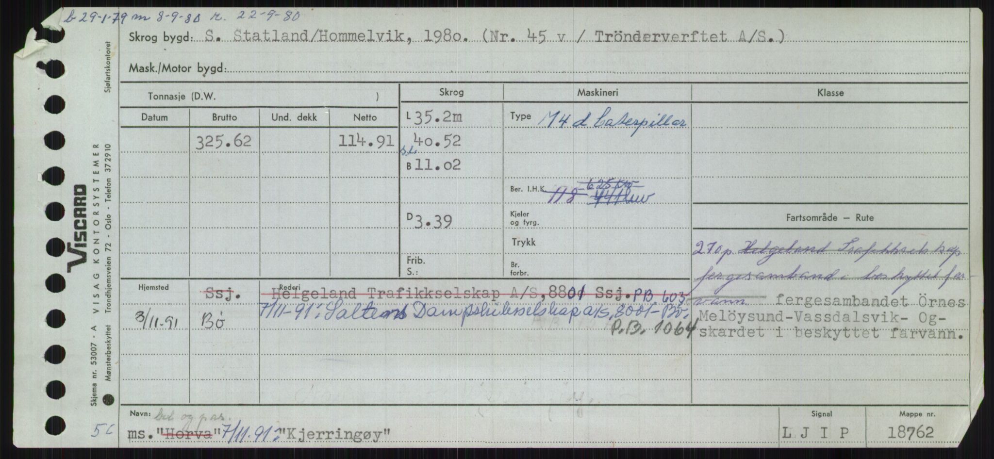 Sjøfartsdirektoratet med forløpere, Skipsmålingen, RA/S-1627/H/Ha/L0003/0001: Fartøy, Hilm-Mar / Fartøy, Hilm-Kol, p. 781