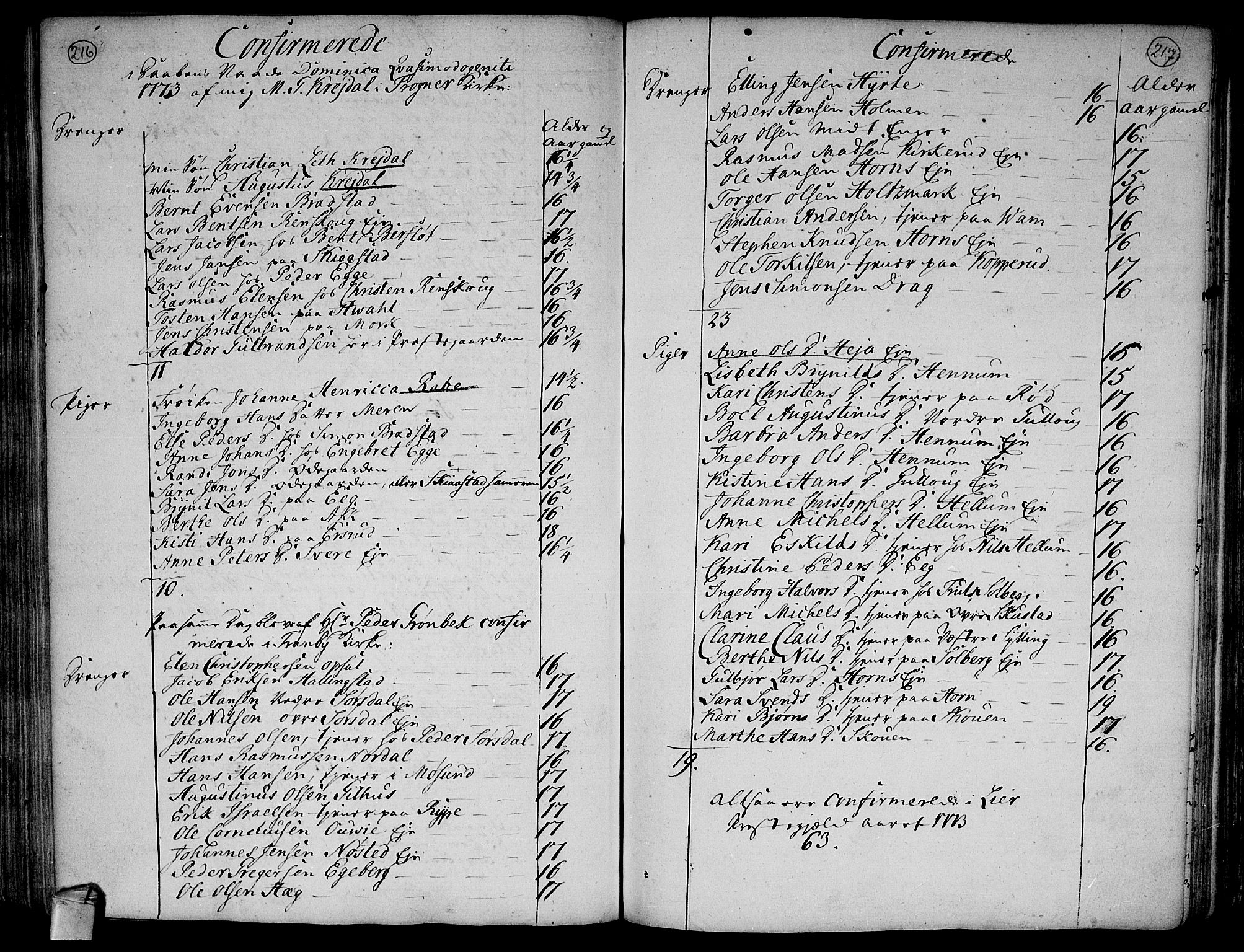 Lier kirkebøker, SAKO/A-230/F/Fa/L0005: Parish register (official) no. I 5, 1764-1777, p. 216-217