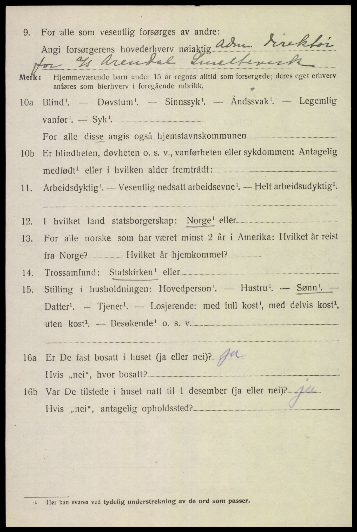 SAK, 1920 census for Stokken, 1920, p. 3717