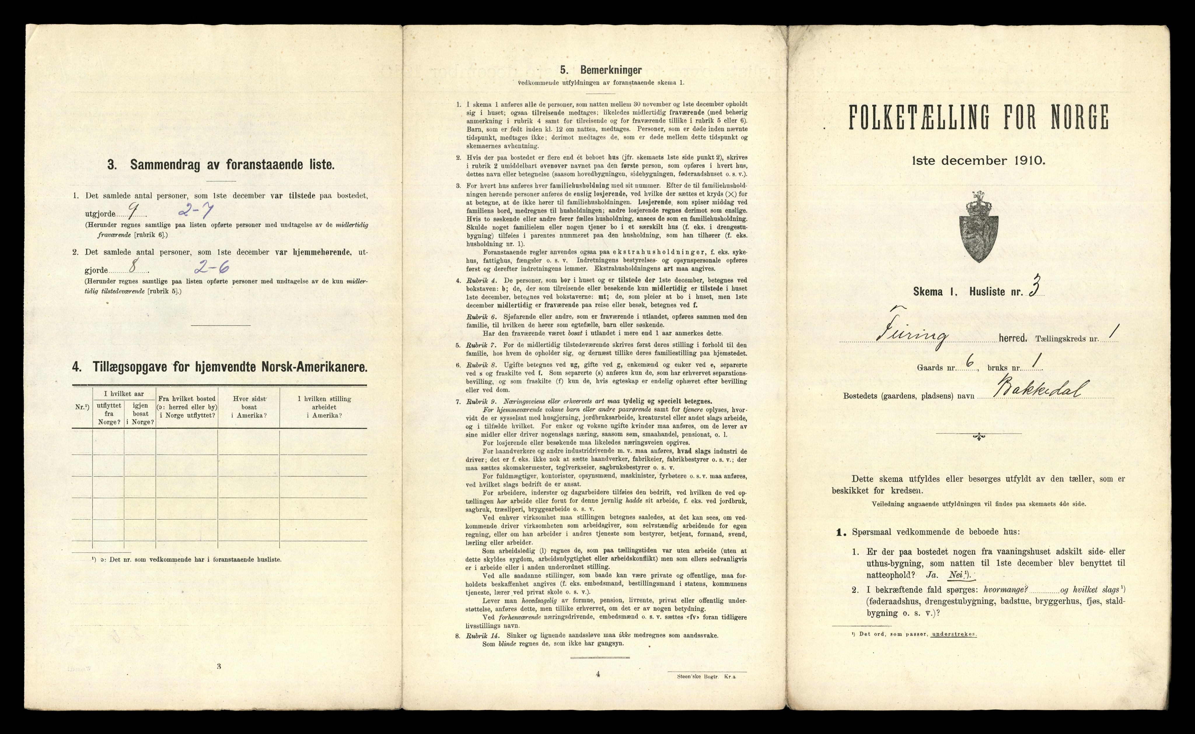 RA, 1910 census for Feiring, 1910, p. 22