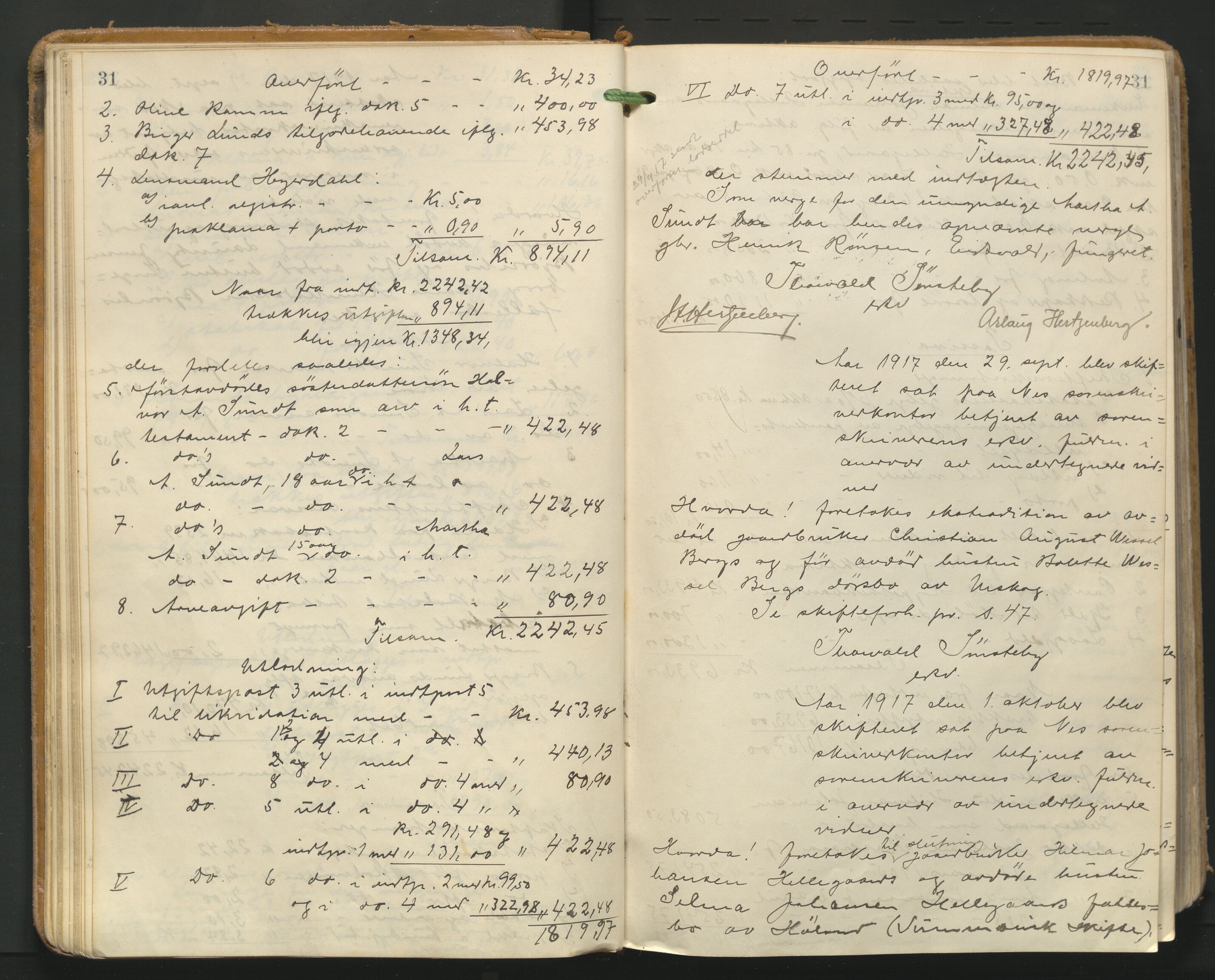 Nes tingrett, AV/SAO-A-10548/H/Hc/L0006: Utlodningsprotokoll, 1916-1943, p. 31