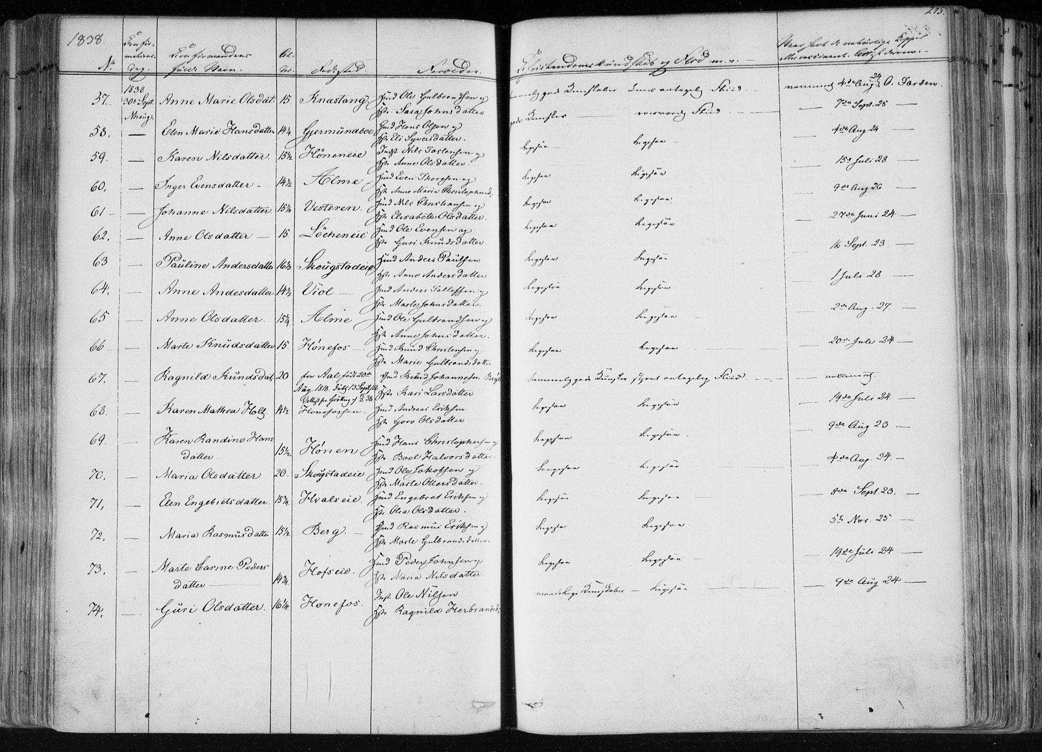 Norderhov kirkebøker, AV/SAKO-A-237/F/Fa/L0010: Parish register (official) no. 10, 1837-1847, p. 275