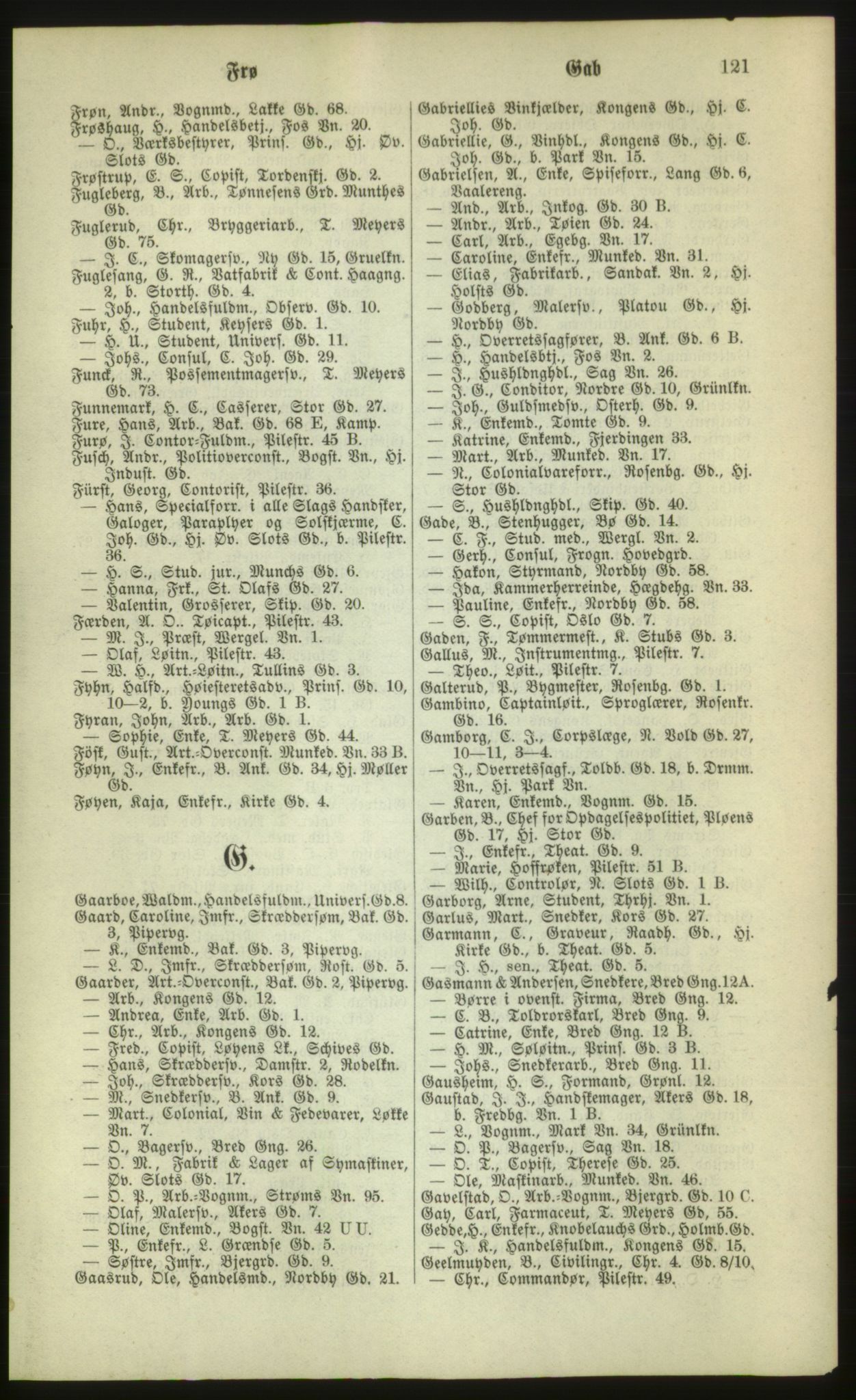 Kristiania/Oslo adressebok, PUBL/-, 1880, p. 121