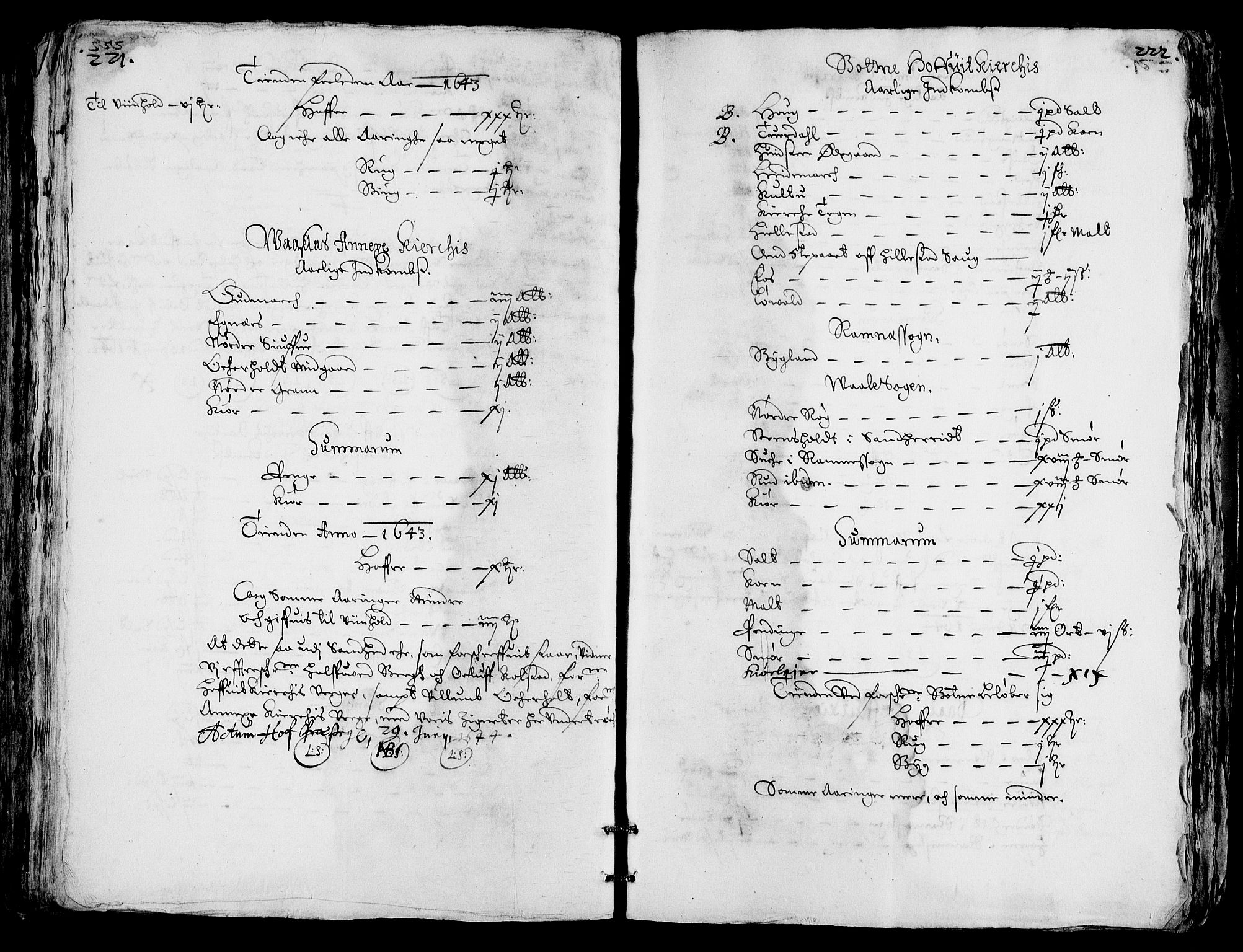 Rentekammeret inntil 1814, Realistisk ordnet avdeling, AV/RA-EA-4070/Fc/Fca/L0001/0004: [Ca I]  Akershus stift / Jordebok over kirkene og prestebolene i Oslo og Hamar stift, 1664, p. 221-222