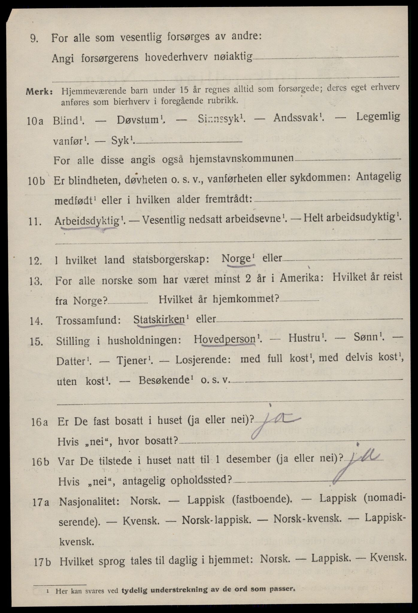 SAT, 1920 census for Orkanger, 1920, p. 3980