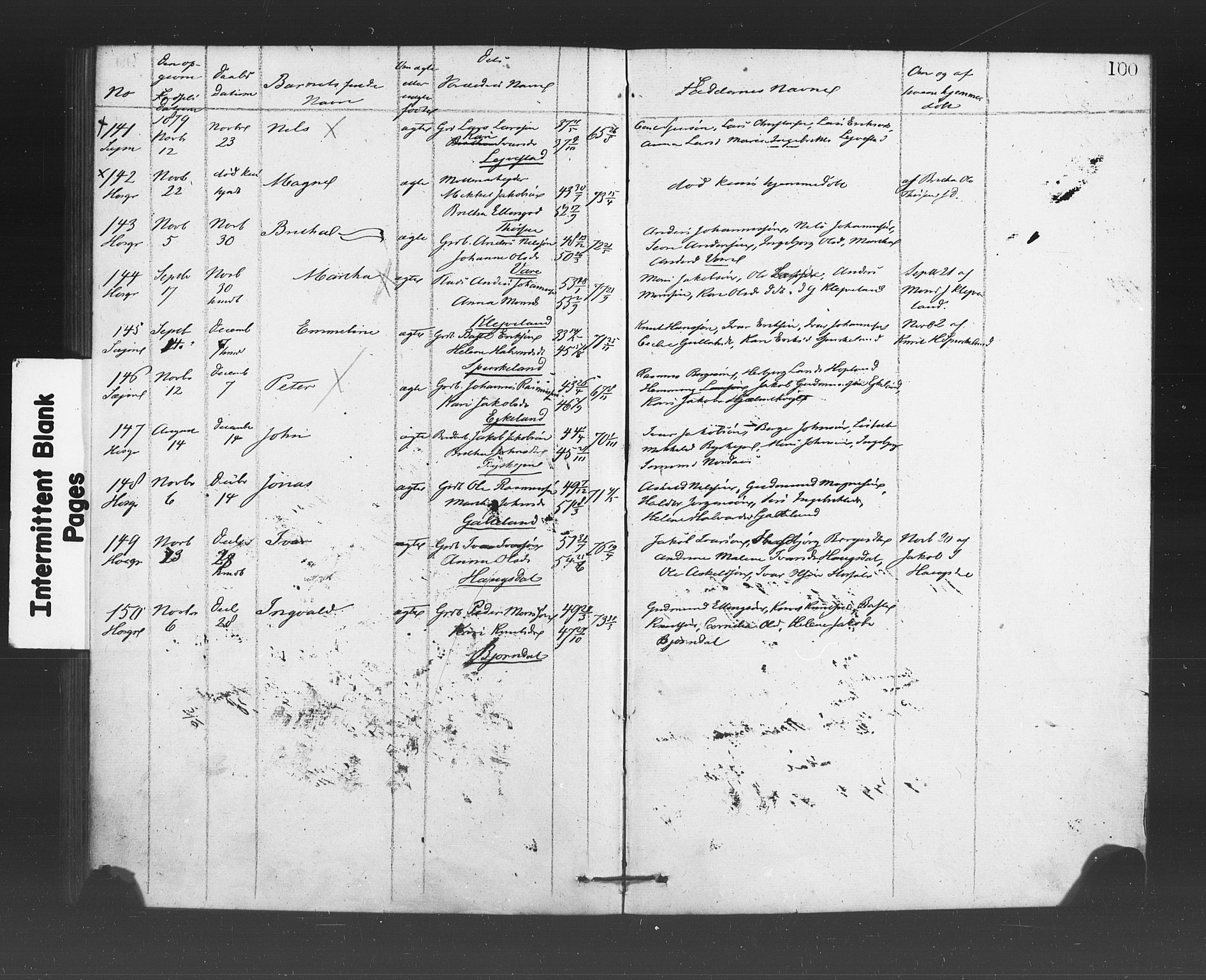 Hosanger sokneprestembete, AV/SAB-A-75801/H/Haa: Parish register (official) no. A 10, 1877-1879, p. 100