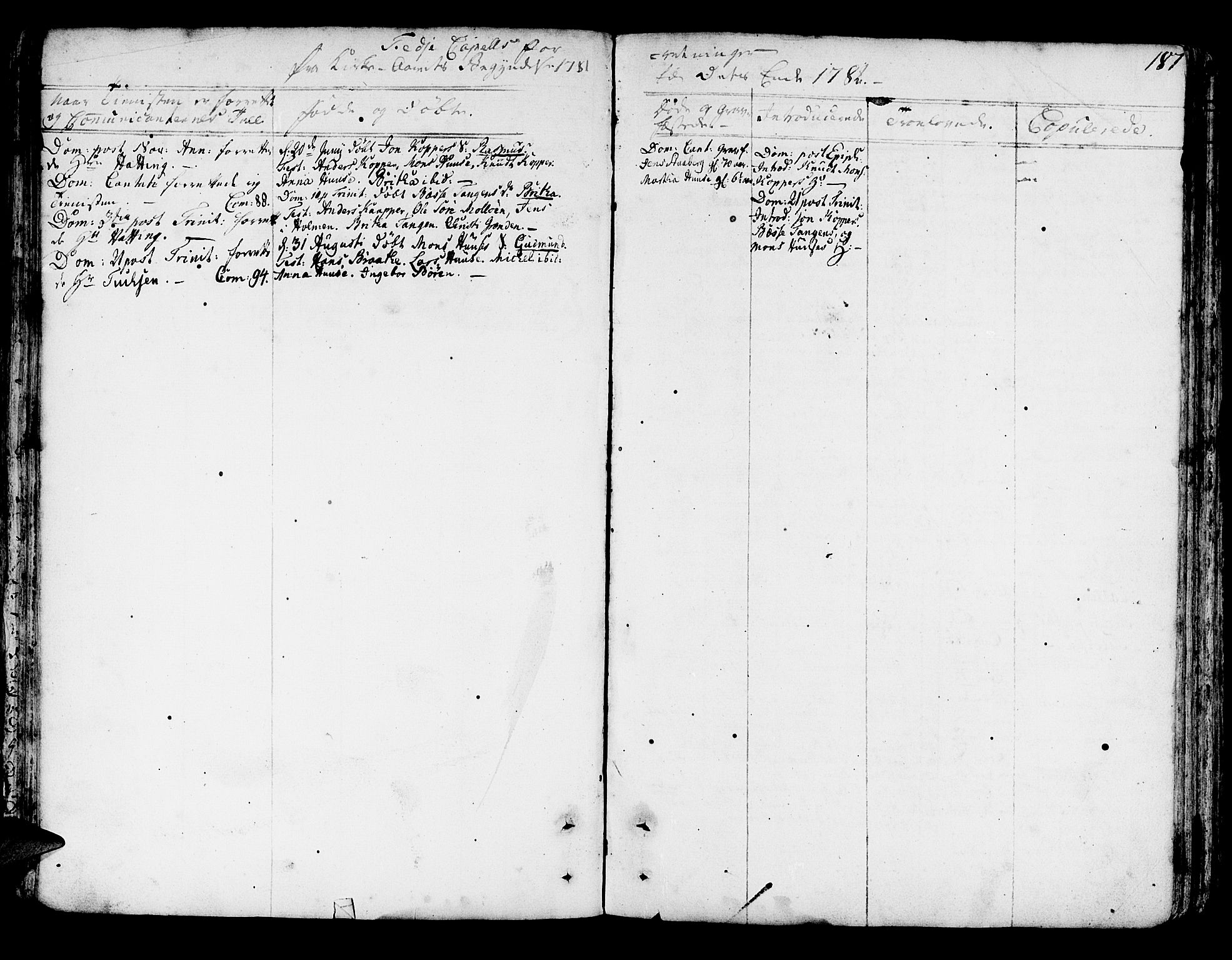 Lindås Sokneprestembete, AV/SAB-A-76701/H/Haa/Haaa/L0004: Parish register (official) no. A 4, 1764-1791, p. 187