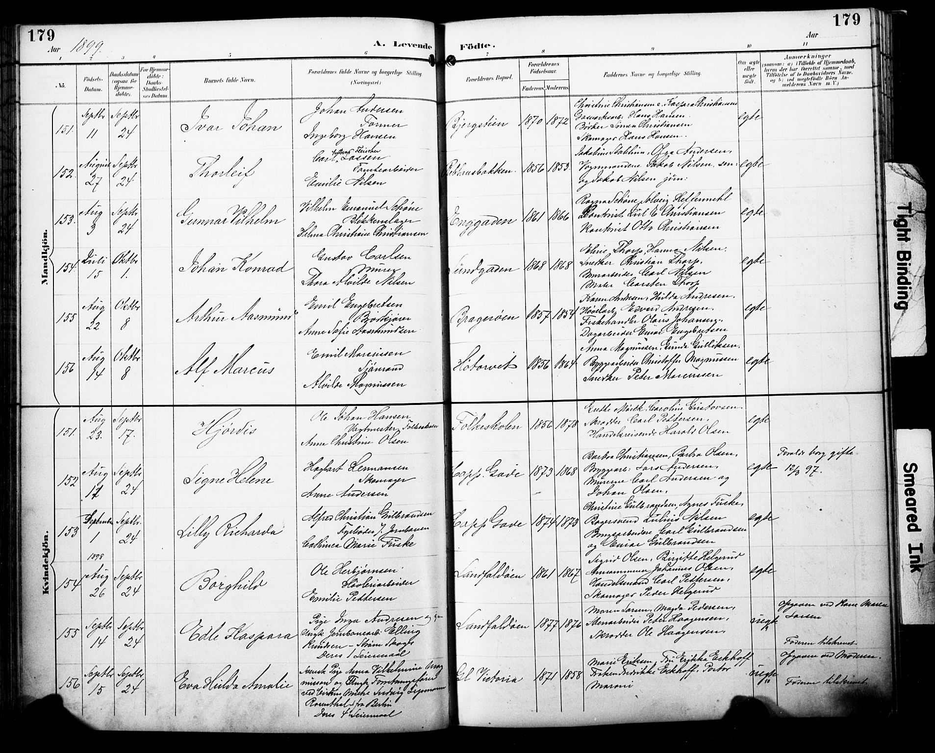 Bragernes kirkebøker, SAKO/A-6/F/Fb/L0008: Parish register (official) no. II 8, 1894-1902, p. 179