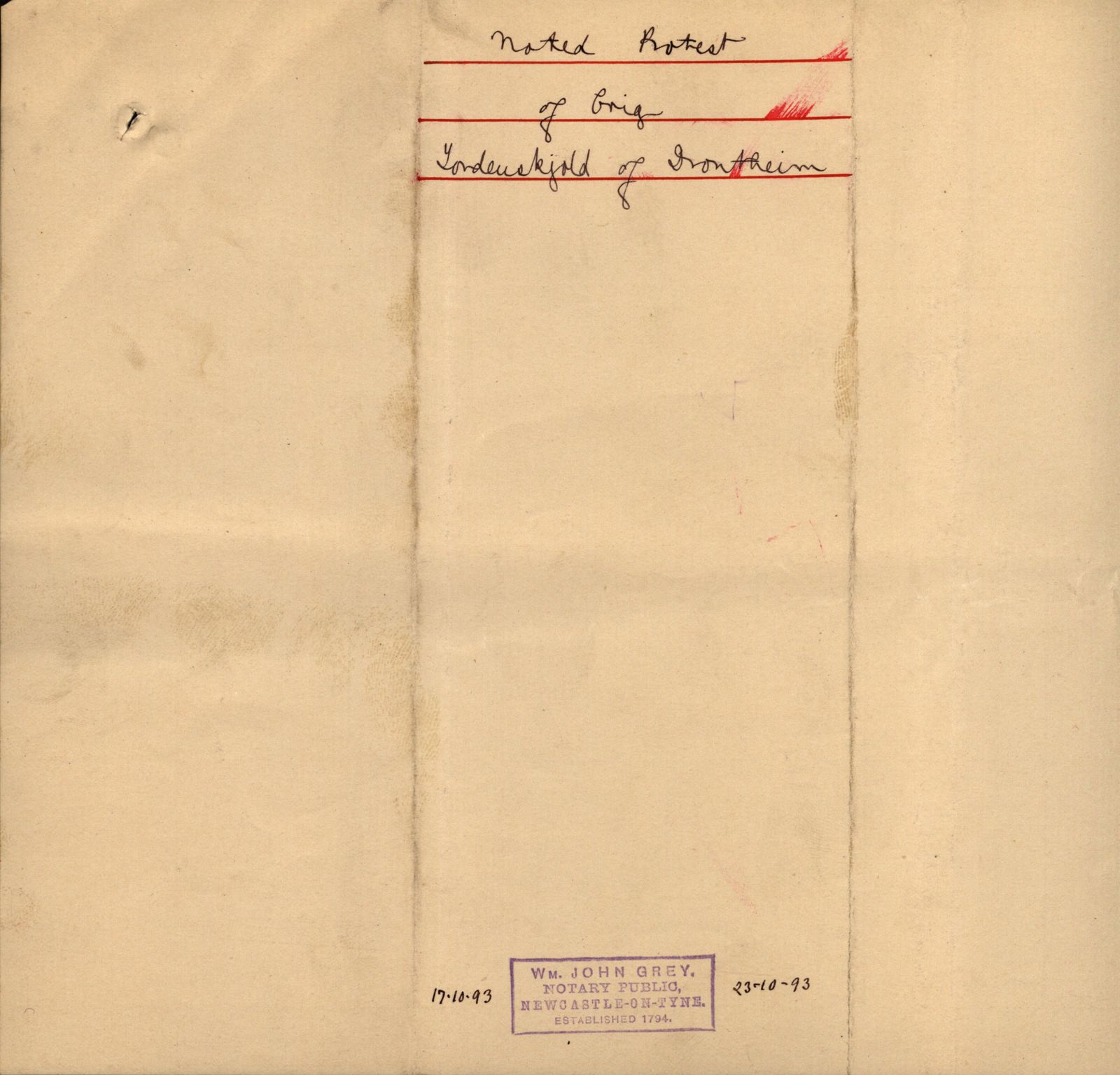 Pa 63 - Østlandske skibsassuranceforening, VEMU/A-1079/G/Ga/L0030/0003: Havaridokumenter / Rex, Salus, Schweigaard, Seladon, Titania, Tordenskjold av Trondhjem, 1893, p. 77