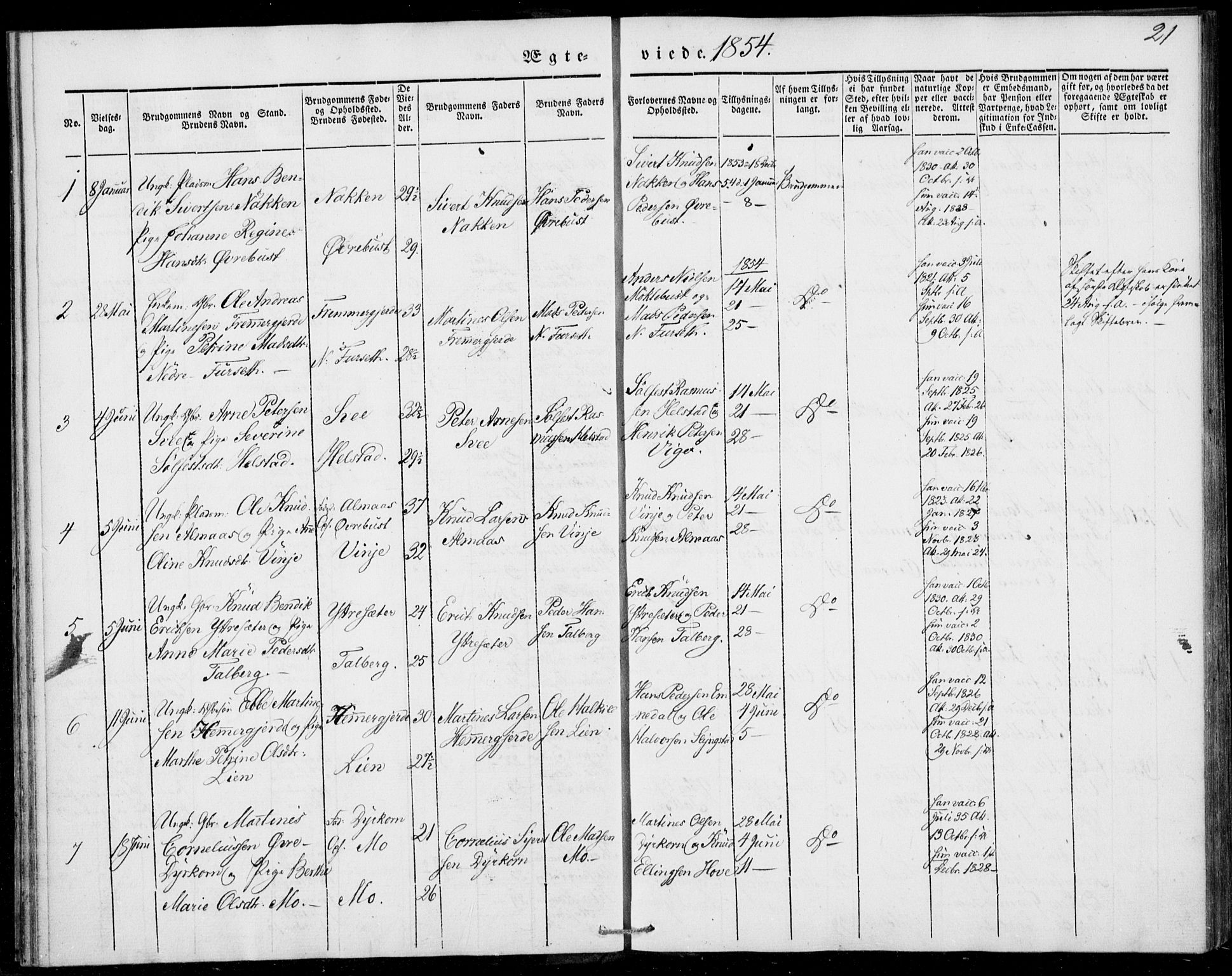 Ministerialprotokoller, klokkerbøker og fødselsregistre - Møre og Romsdal, AV/SAT-A-1454/520/L0276: Parish register (official) no. 520A06, 1844-1881, p. 21