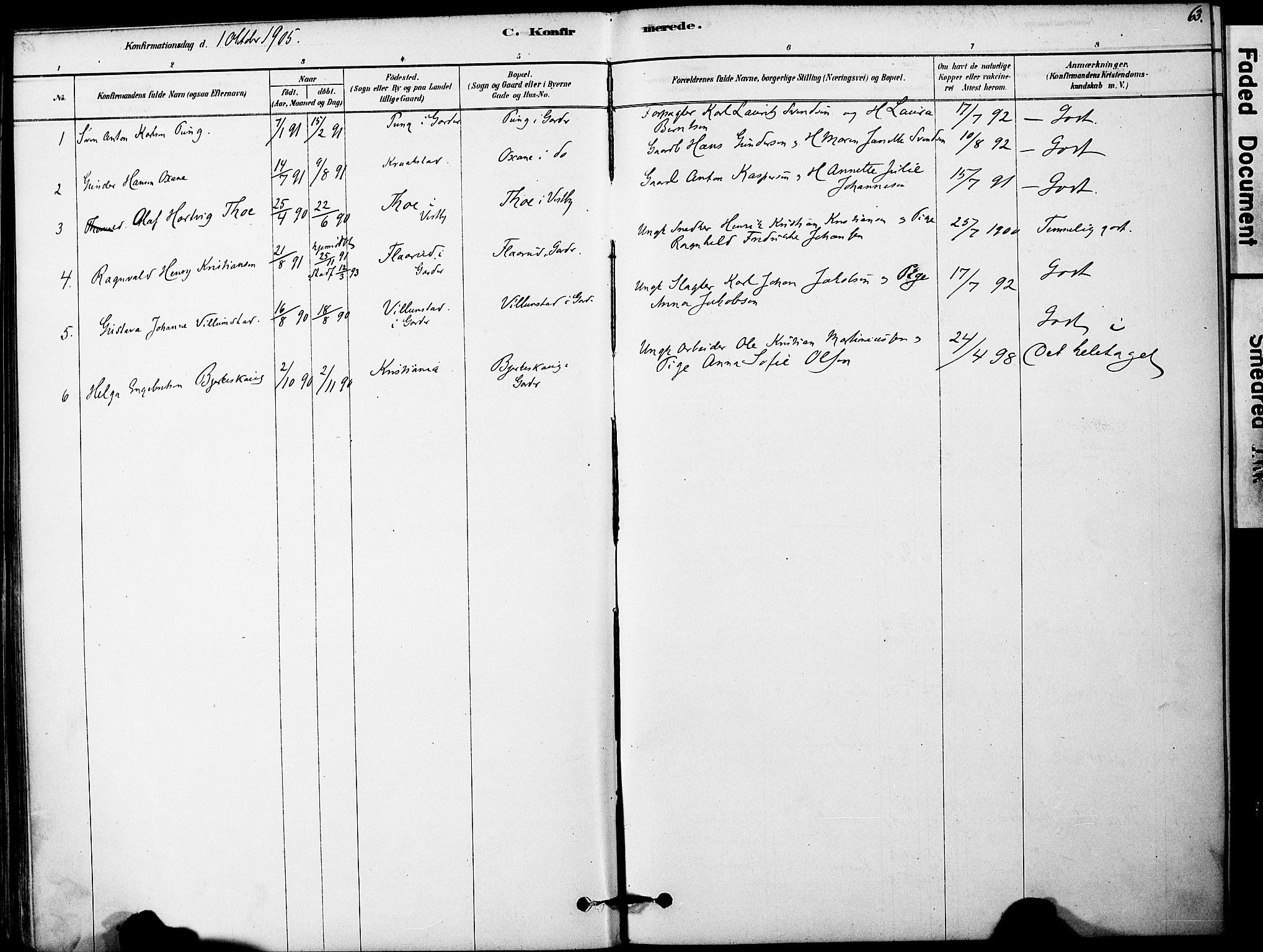 Vestby prestekontor Kirkebøker, AV/SAO-A-10893/F/Fa/L0011: Parish register (official) no. I 11, 1878-1913, p. 63