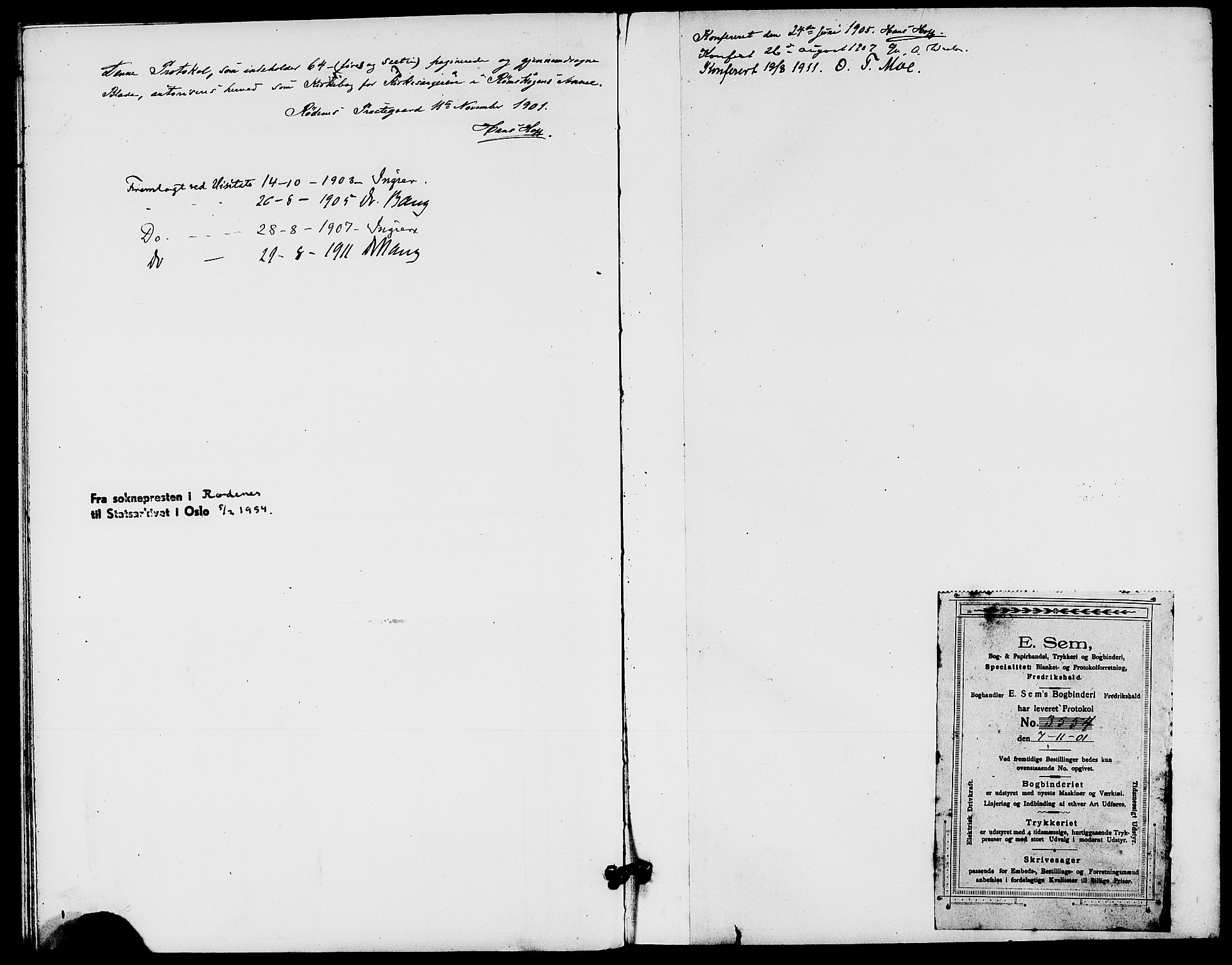 Rødenes prestekontor Kirkebøker, SAO/A-2005/G/Gb/L0001: Parish register (copy) no. II 1, 1901-1910