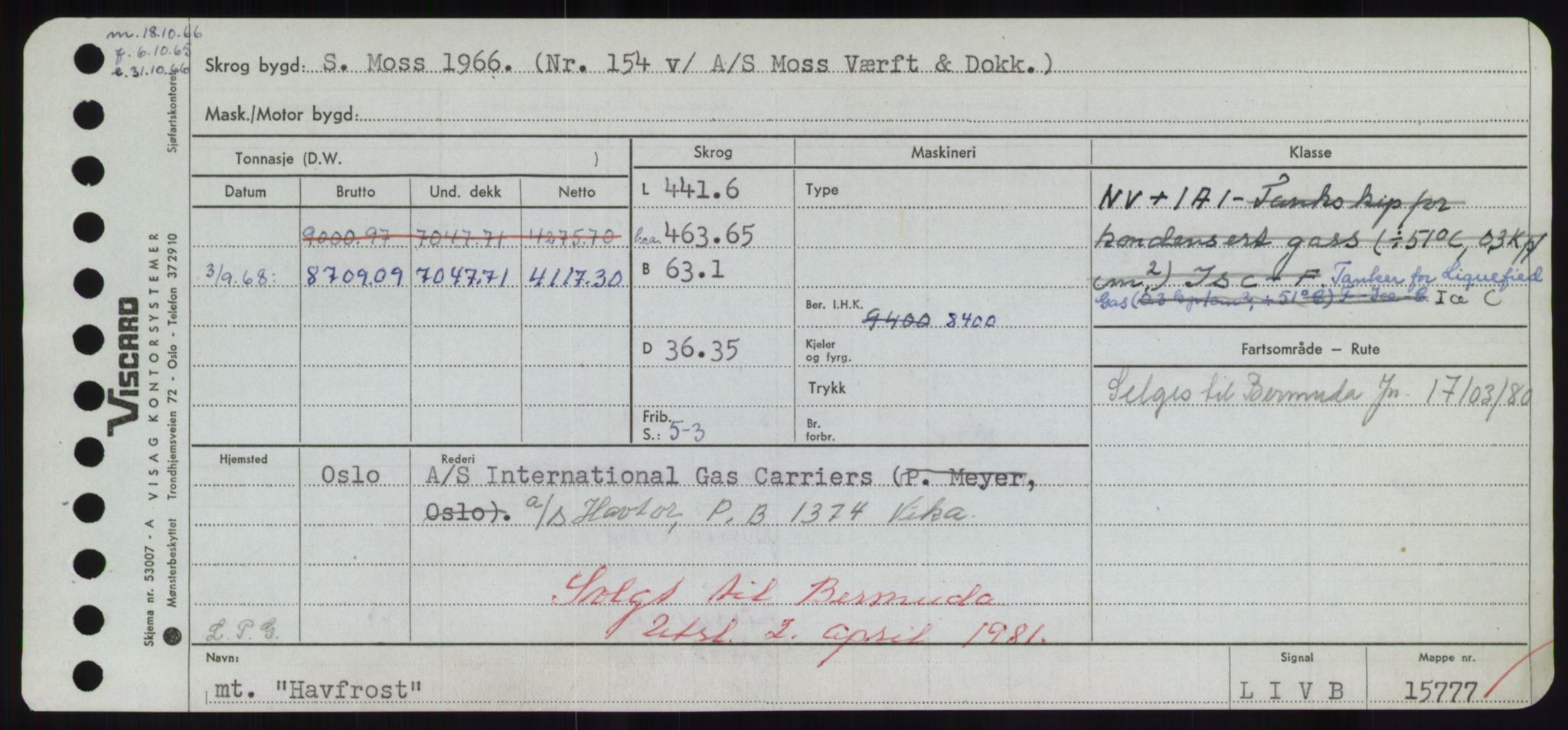 Sjøfartsdirektoratet med forløpere, Skipsmålingen, RA/S-1627/H/Hd/L0014: Fartøy, H-Havl, p. 539