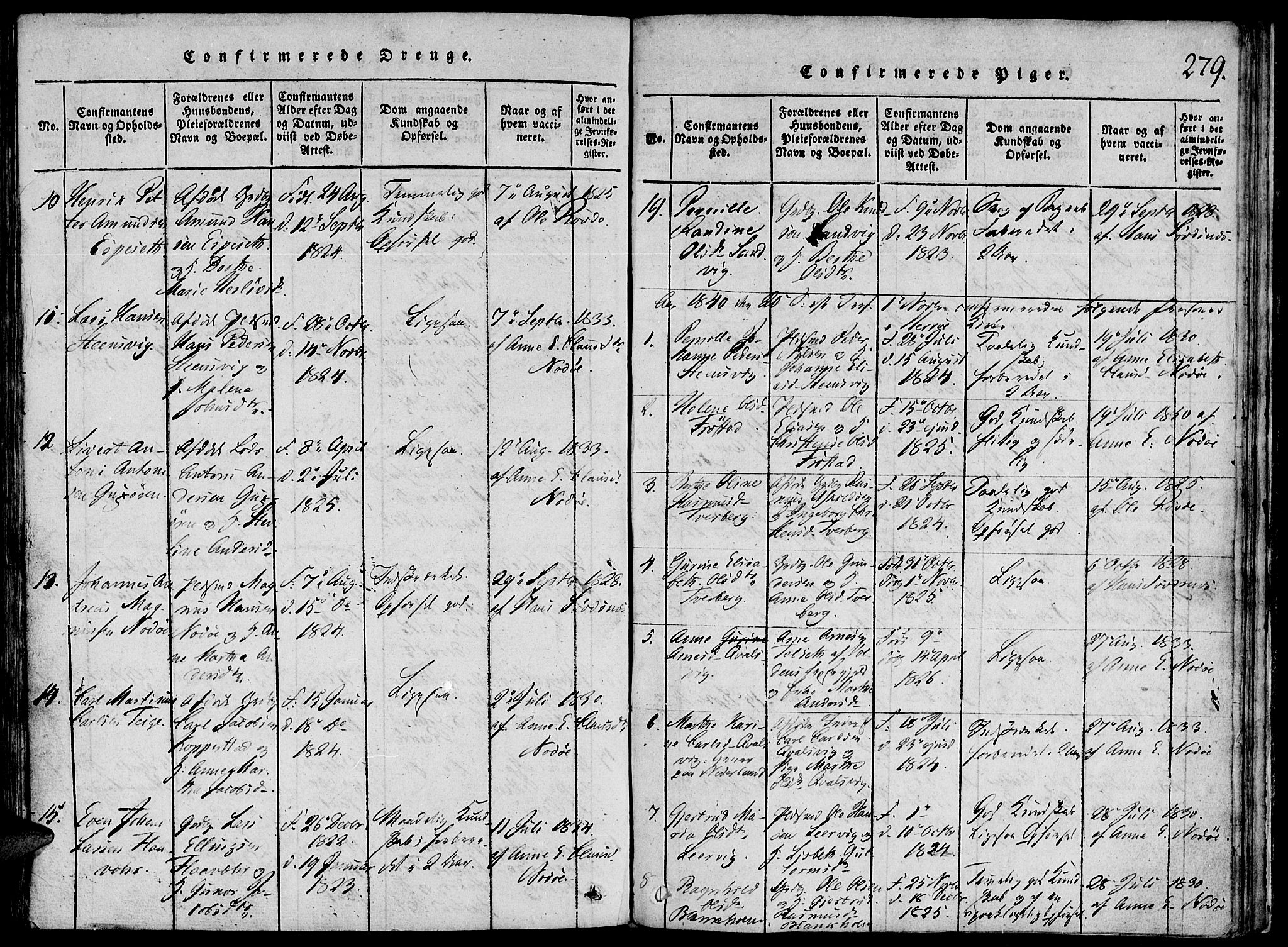 Ministerialprotokoller, klokkerbøker og fødselsregistre - Møre og Romsdal, AV/SAT-A-1454/507/L0069: Parish register (official) no. 507A04, 1816-1841, p. 279