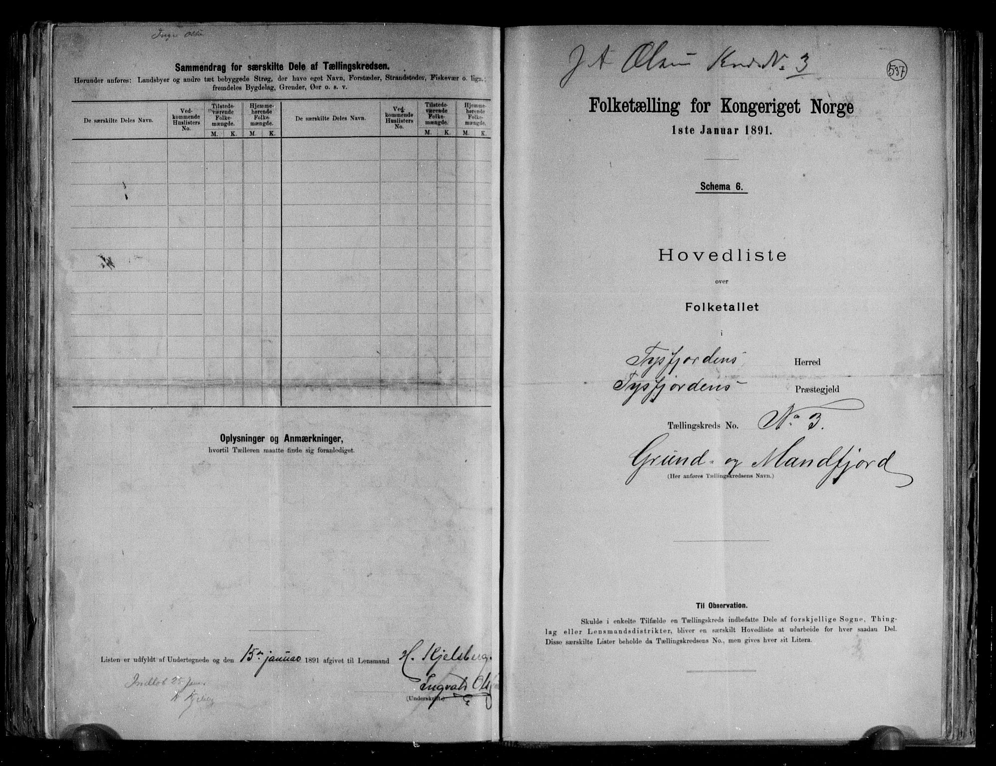 RA, 1891 census for 1850 Tysfjord, 1891, p. 8