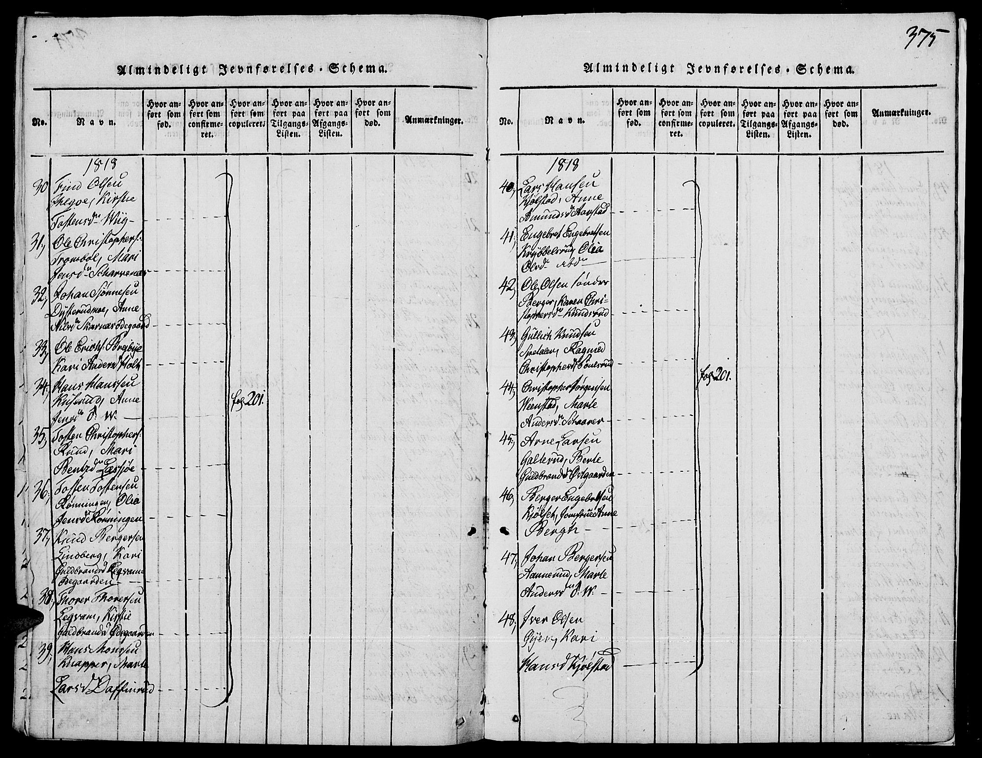 Strøm-Odalen prestekontor, AV/SAH-PREST-028/H/Ha/Haa/L0006: Parish register (official) no. 6, 1814-1850, p. 375