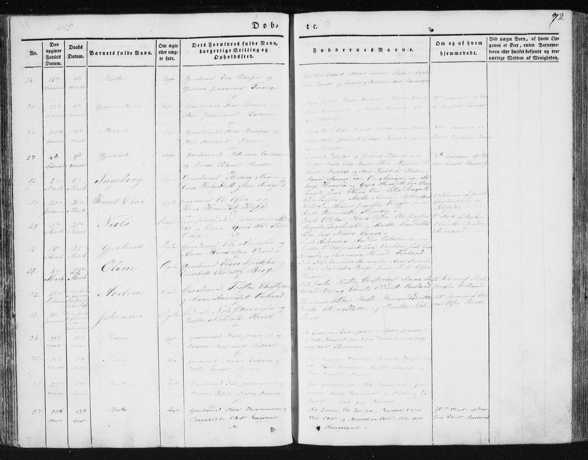 Sund sokneprestembete, AV/SAB-A-99930: Parish register (official) no. A 13, 1835-1849, p. 72