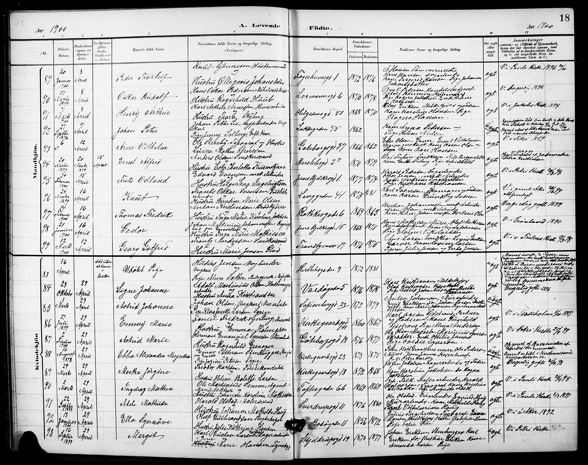 Petrus prestekontor Kirkebøker, AV/SAO-A-10872/G/Ga/L0003: Parish register (copy) no. 3, 1899-1913, p. 18