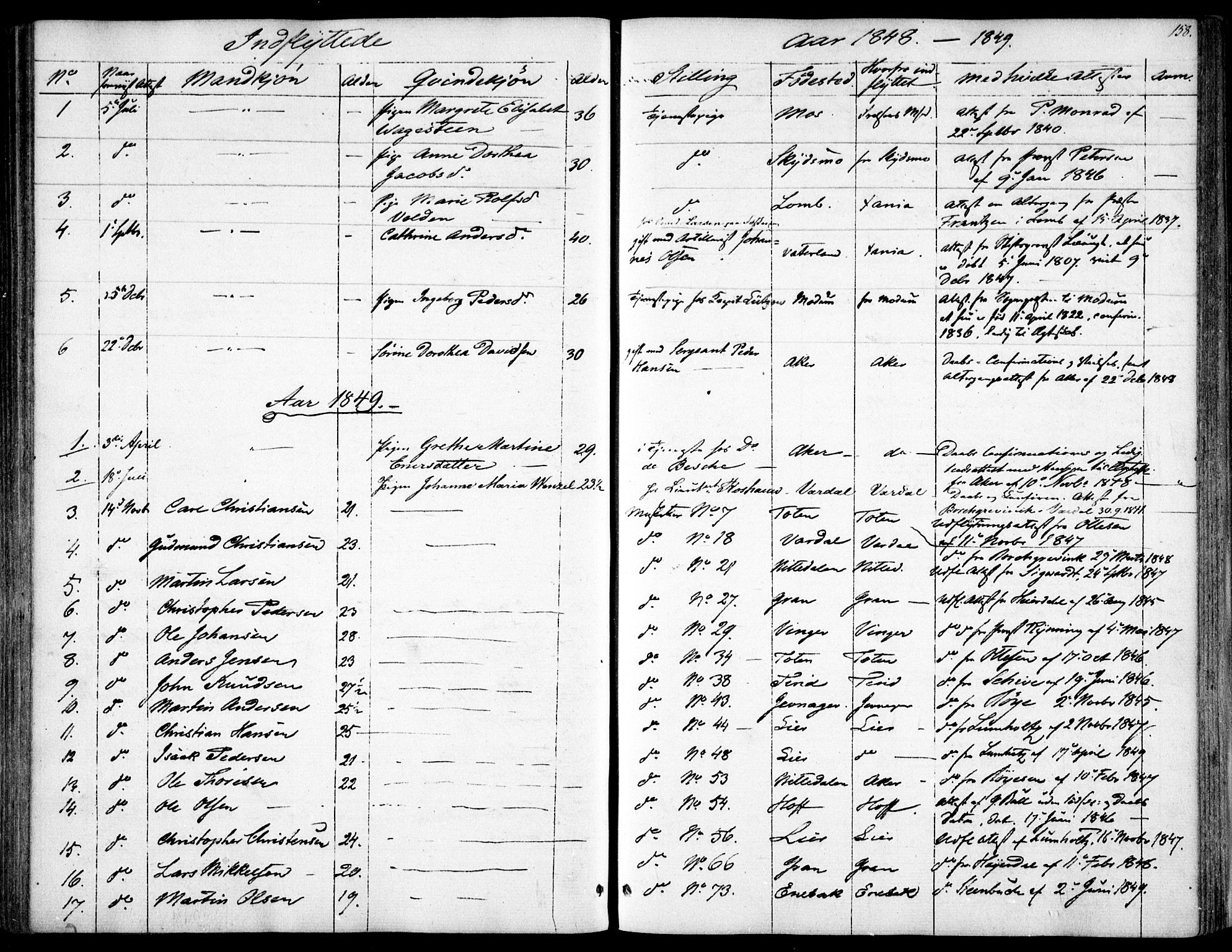 Garnisonsmenigheten Kirkebøker, AV/SAO-A-10846/F/Fa/L0009: Parish register (official) no. 9, 1842-1859, p. 158