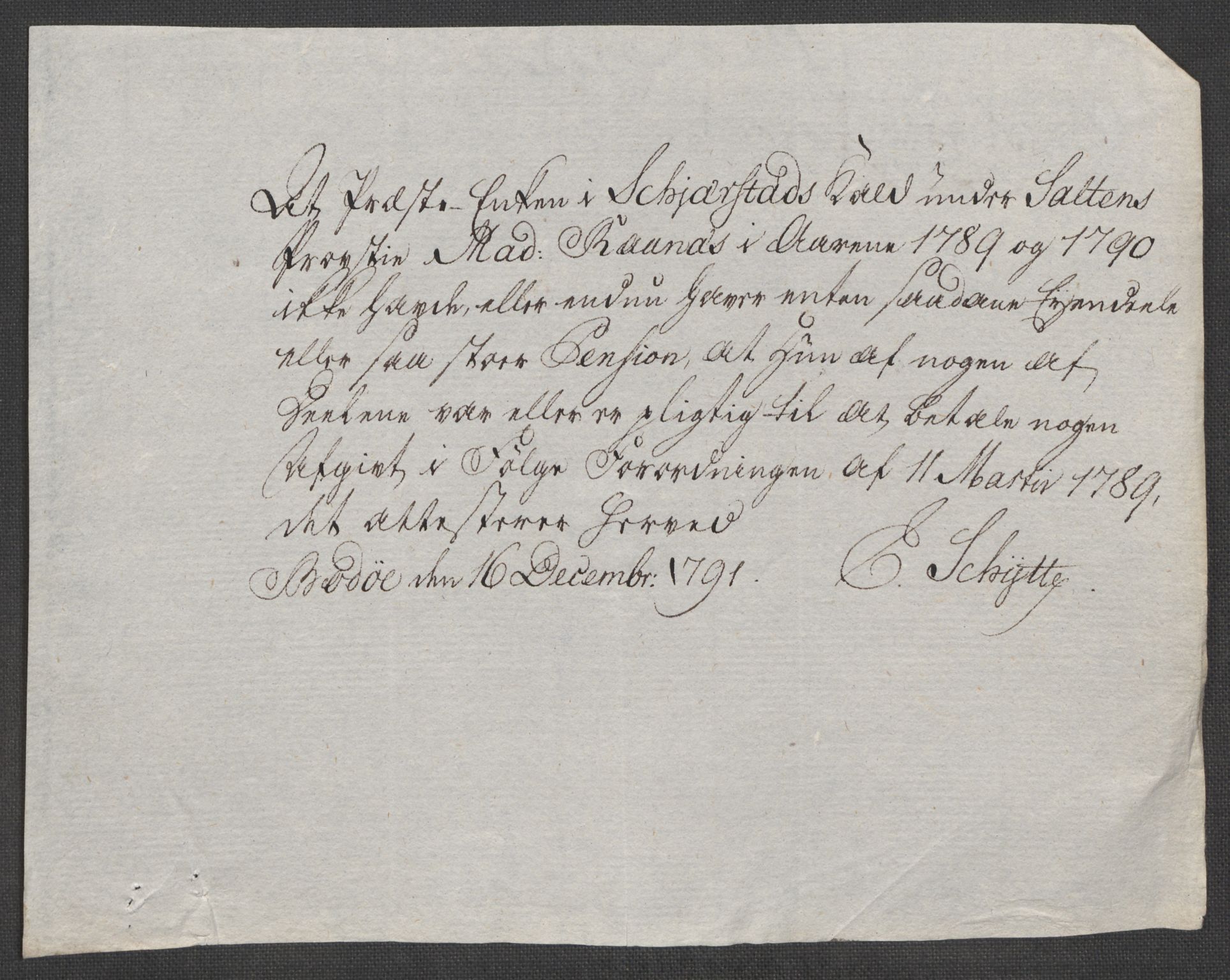 Rentekammeret inntil 1814, Reviderte regnskaper, Mindre regnskaper, AV/RA-EA-4068/Rf/Rfe/L0040: Ryfylke fogderi, Råbyggelaget fogderi, Salten fogderi, 1789, p. 387