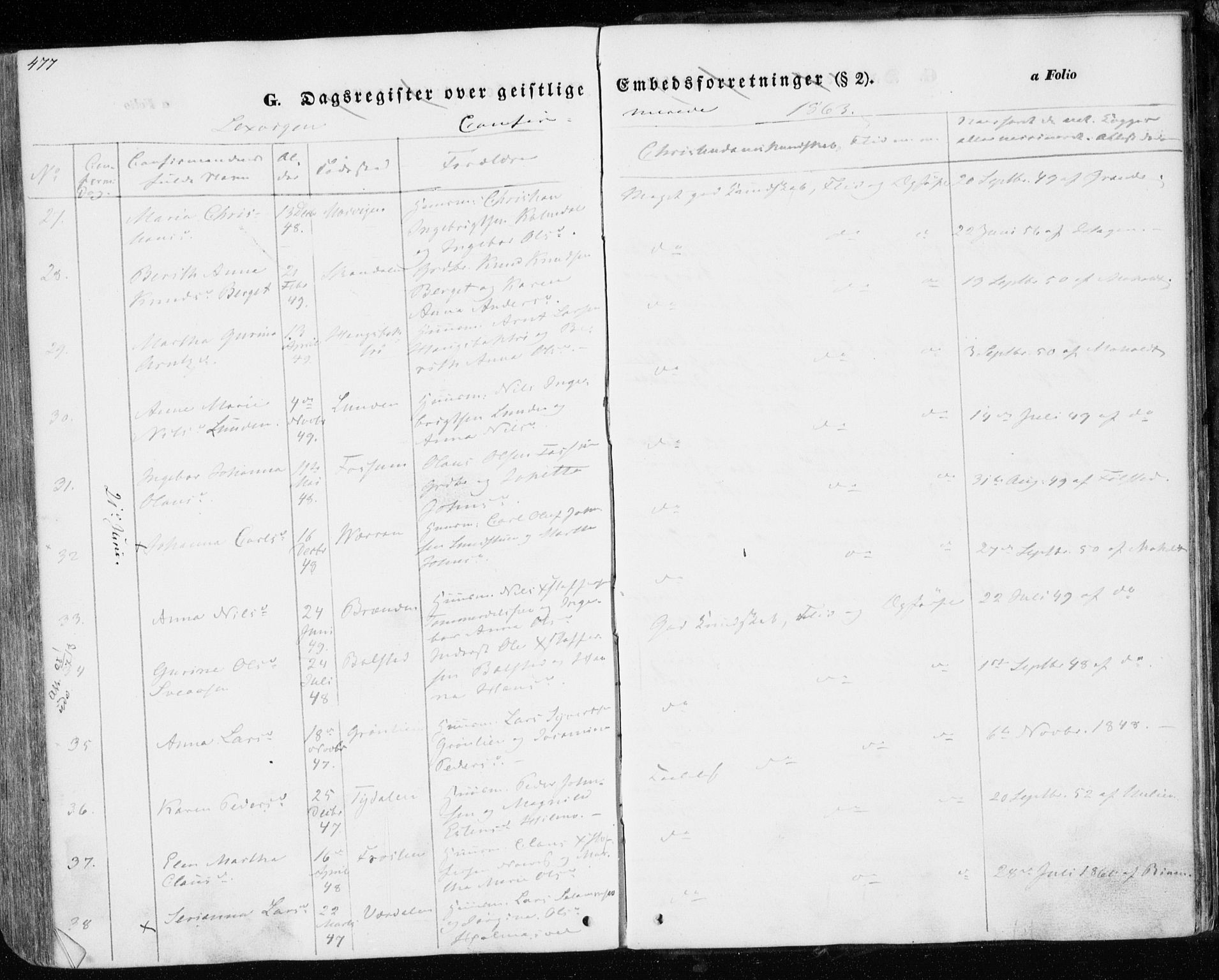 Ministerialprotokoller, klokkerbøker og fødselsregistre - Nord-Trøndelag, AV/SAT-A-1458/701/L0008: Parish register (official) no. 701A08 /1, 1854-1863, p. 477